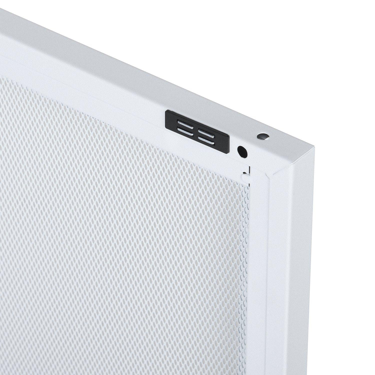 White - FurnitureR - Metal Storage Cabinet with Mesh Doors and Locking Wheels 90 x 46 x 67 cm - 11