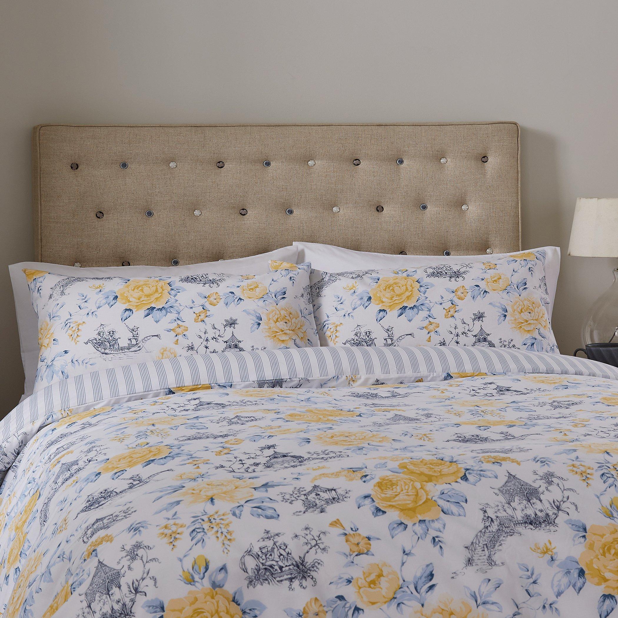 China Blue - Fable - Mandarin Floral Duvet Cover Set - 2
