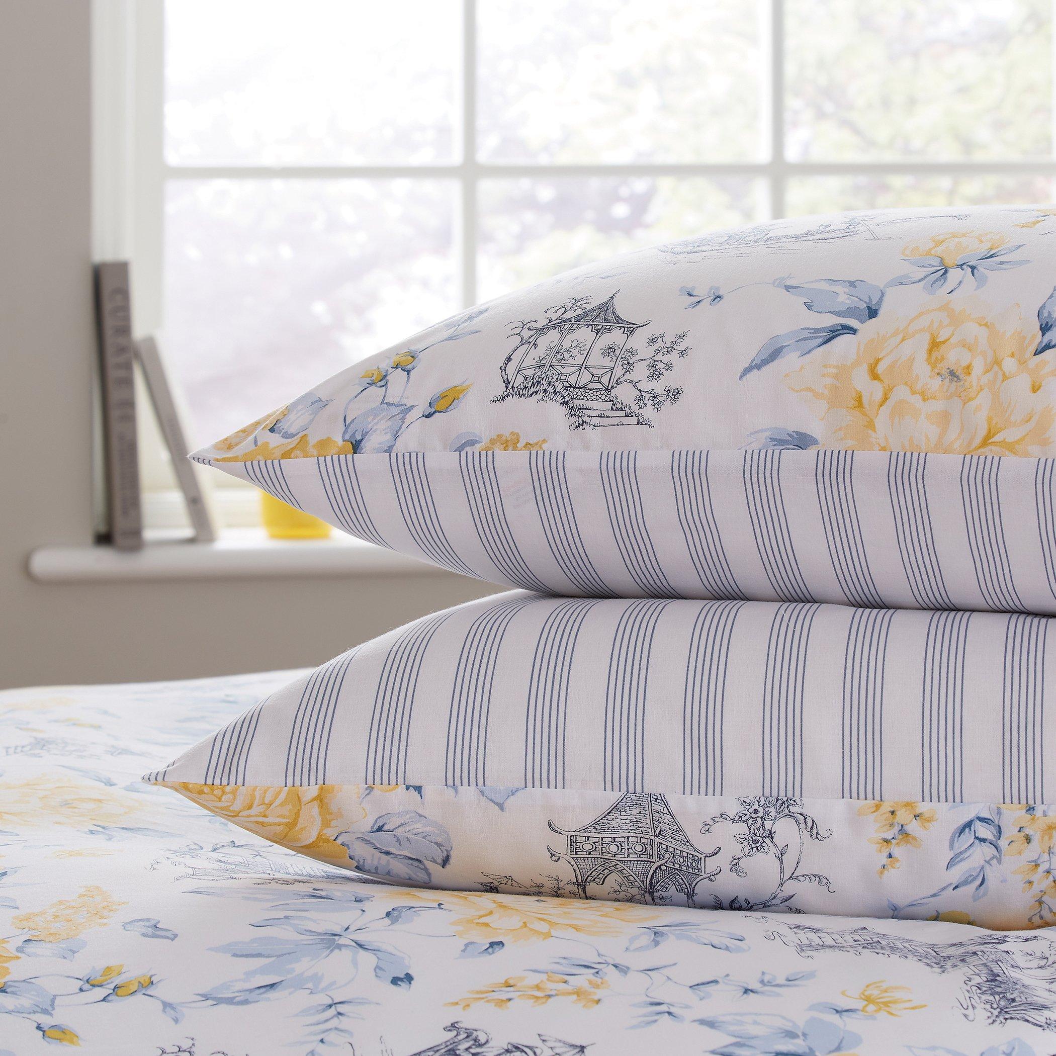China Blue - Fable - Mandarin Floral Duvet Cover Set - 4