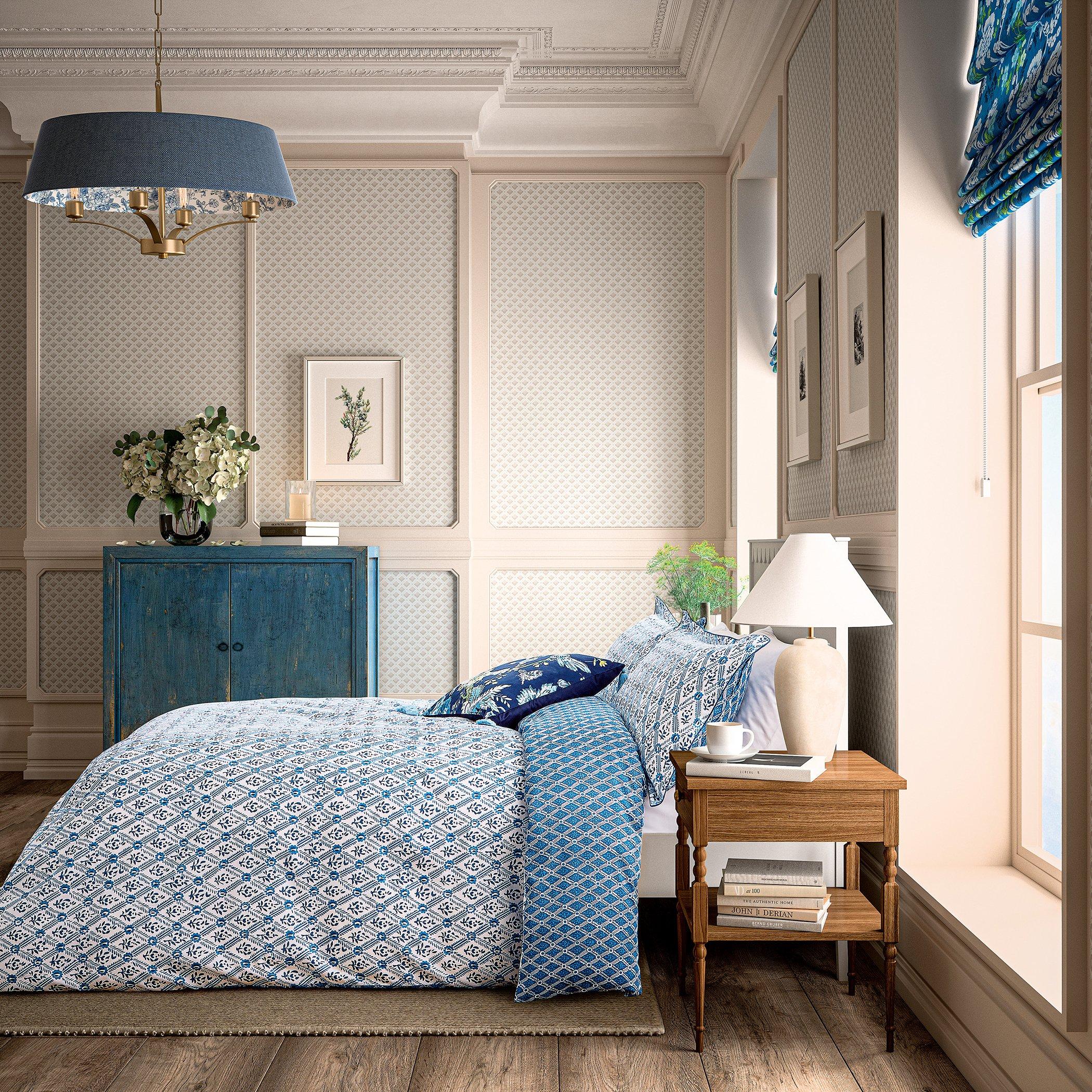 Blue - English Heritage - St JohnS Trellis Duvet Cover Set - 1