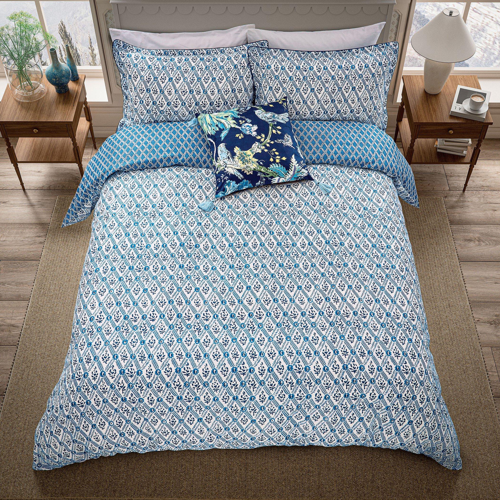 Blue - English Heritage - St JohnS Trellis Duvet Cover Set - 2