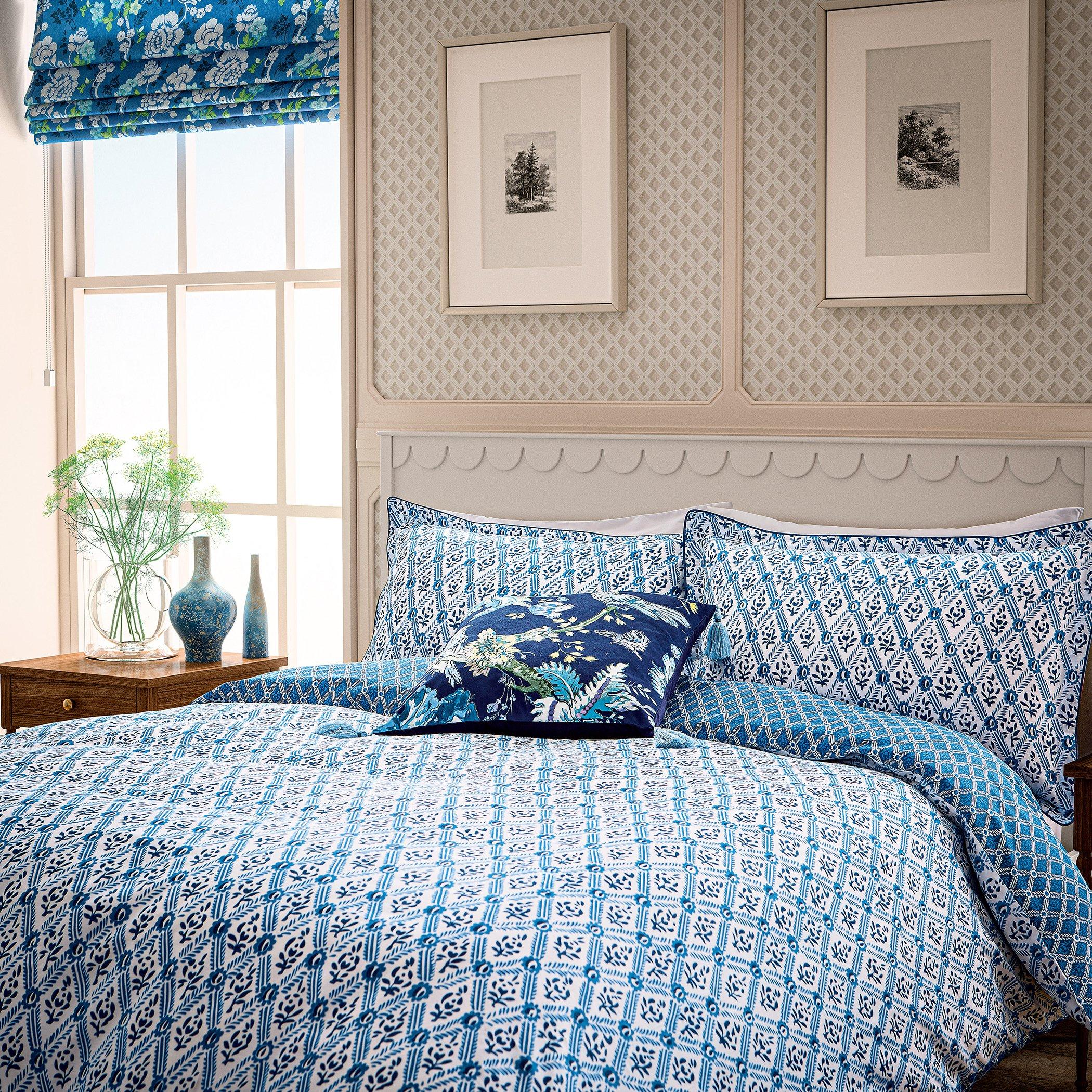 Blue - English Heritage - St JohnS Trellis Duvet Cover Set - 3