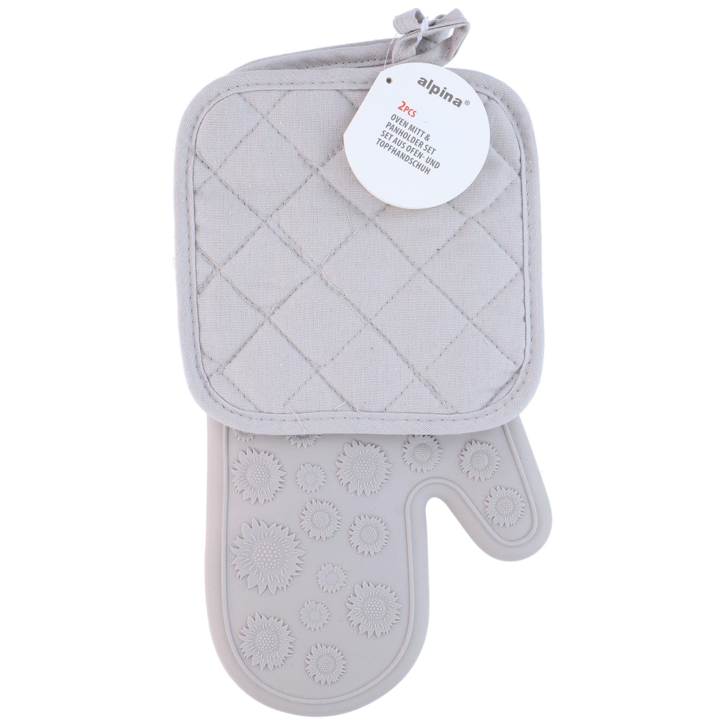 Meerkleurig - Alpina - ALPINA Oven Mitt and Pot Holder 34x17.5cm Grey - 1