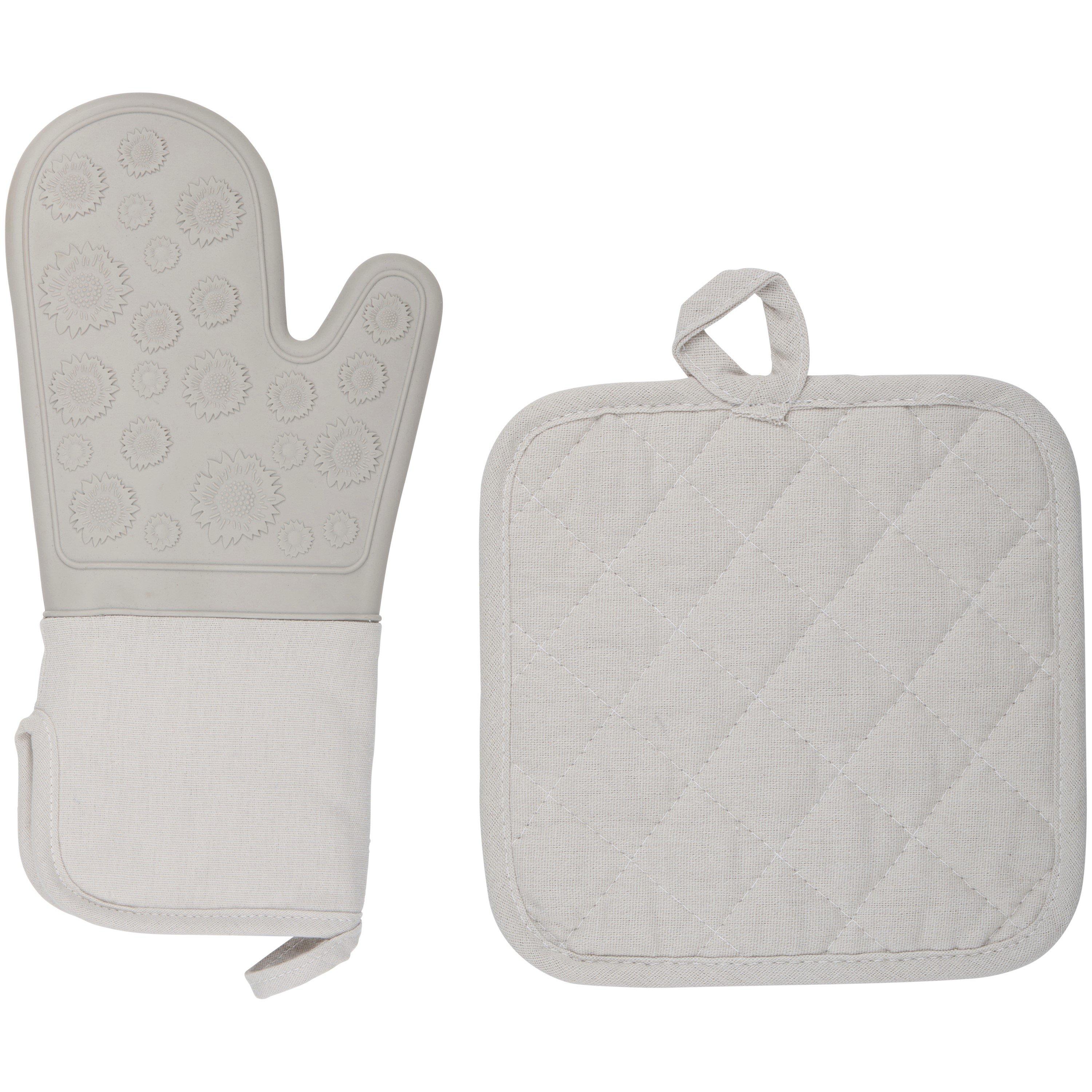 Meerkleurig - Alpina - ALPINA Oven Mitt and Pot Holder 34x17.5cm Grey - 2