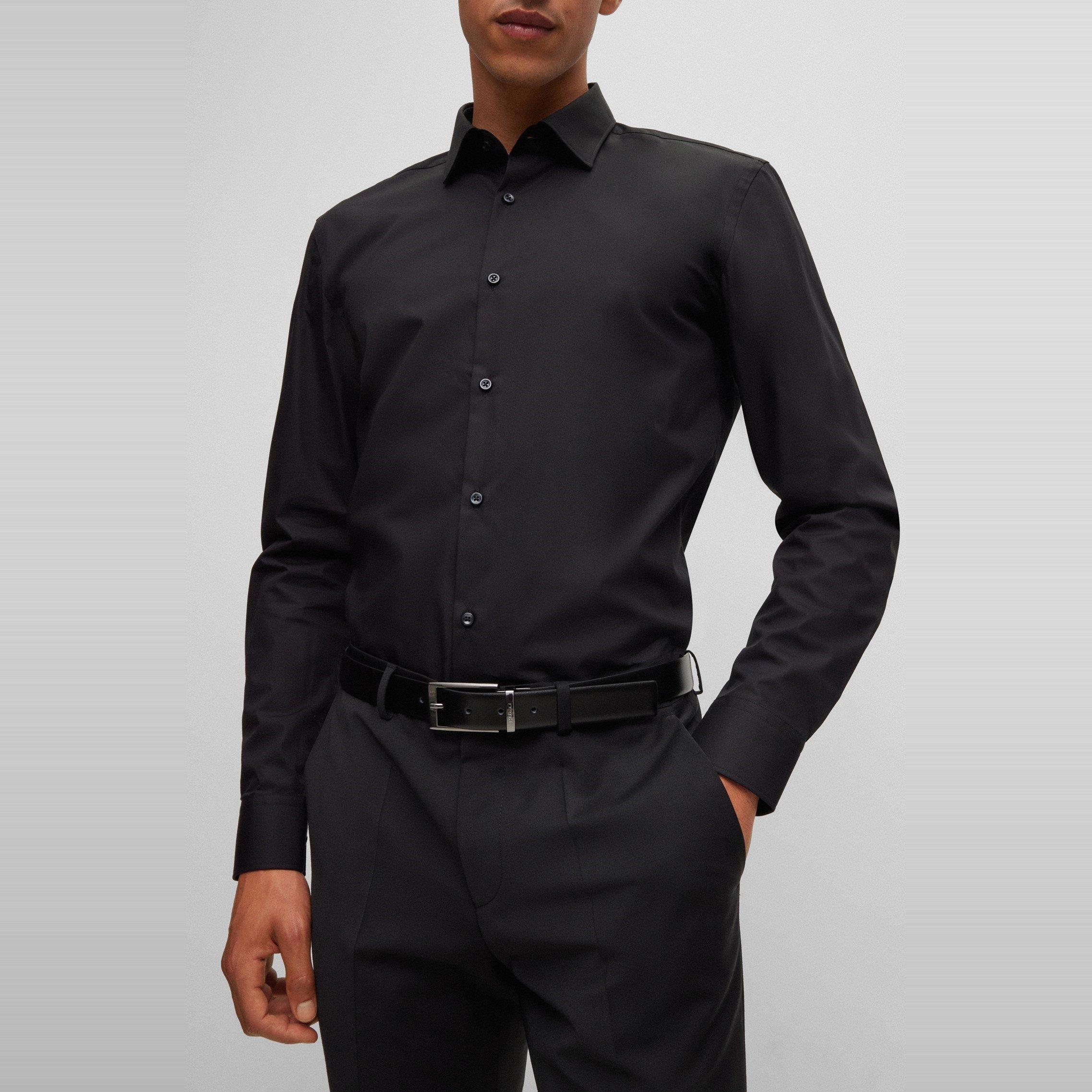 Black - Hugo - Elvio-U 10187984 01 Leather Belt Mens - 6