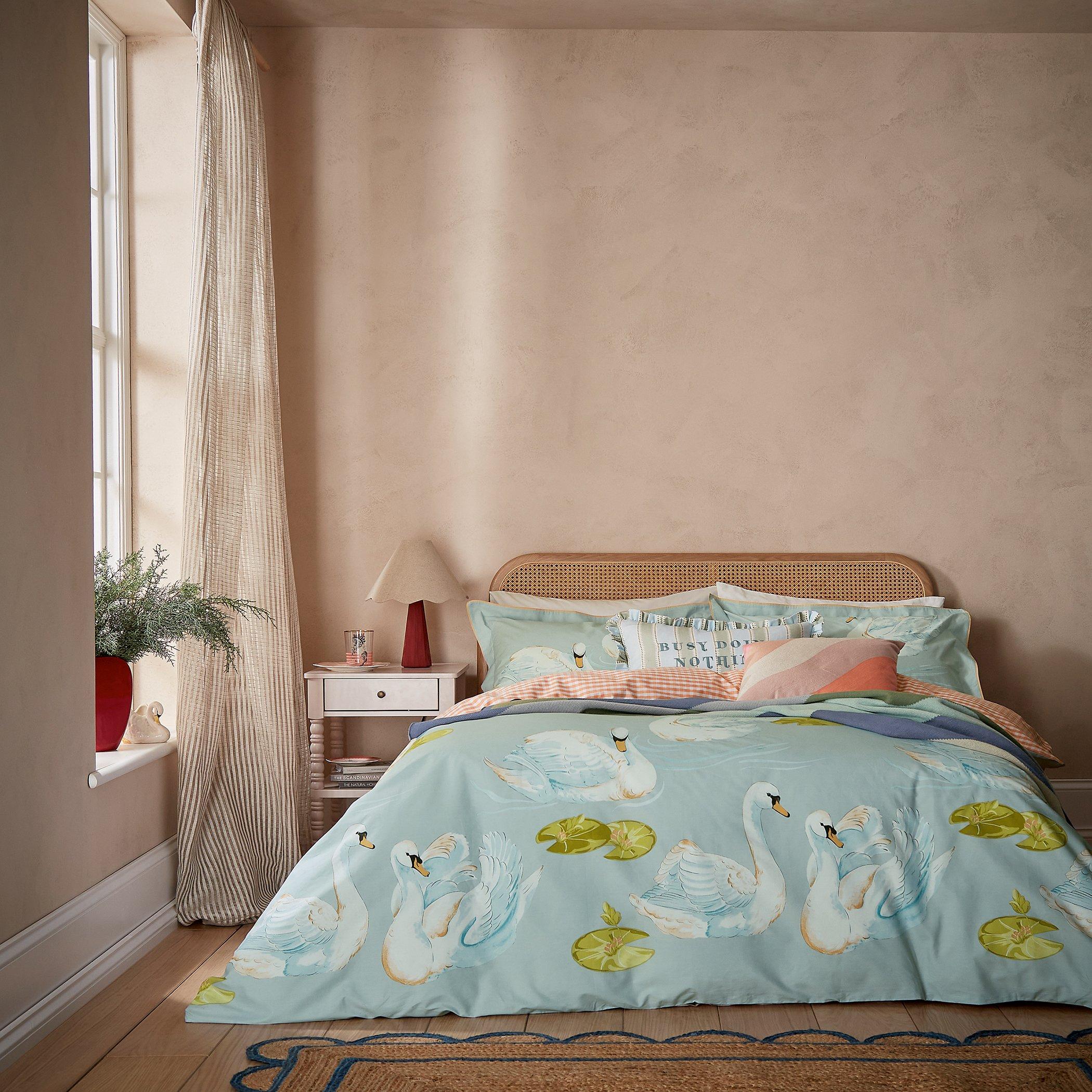 Aqua - Yvonne Ellen - Sister Swans Duvet Cover Set - 1