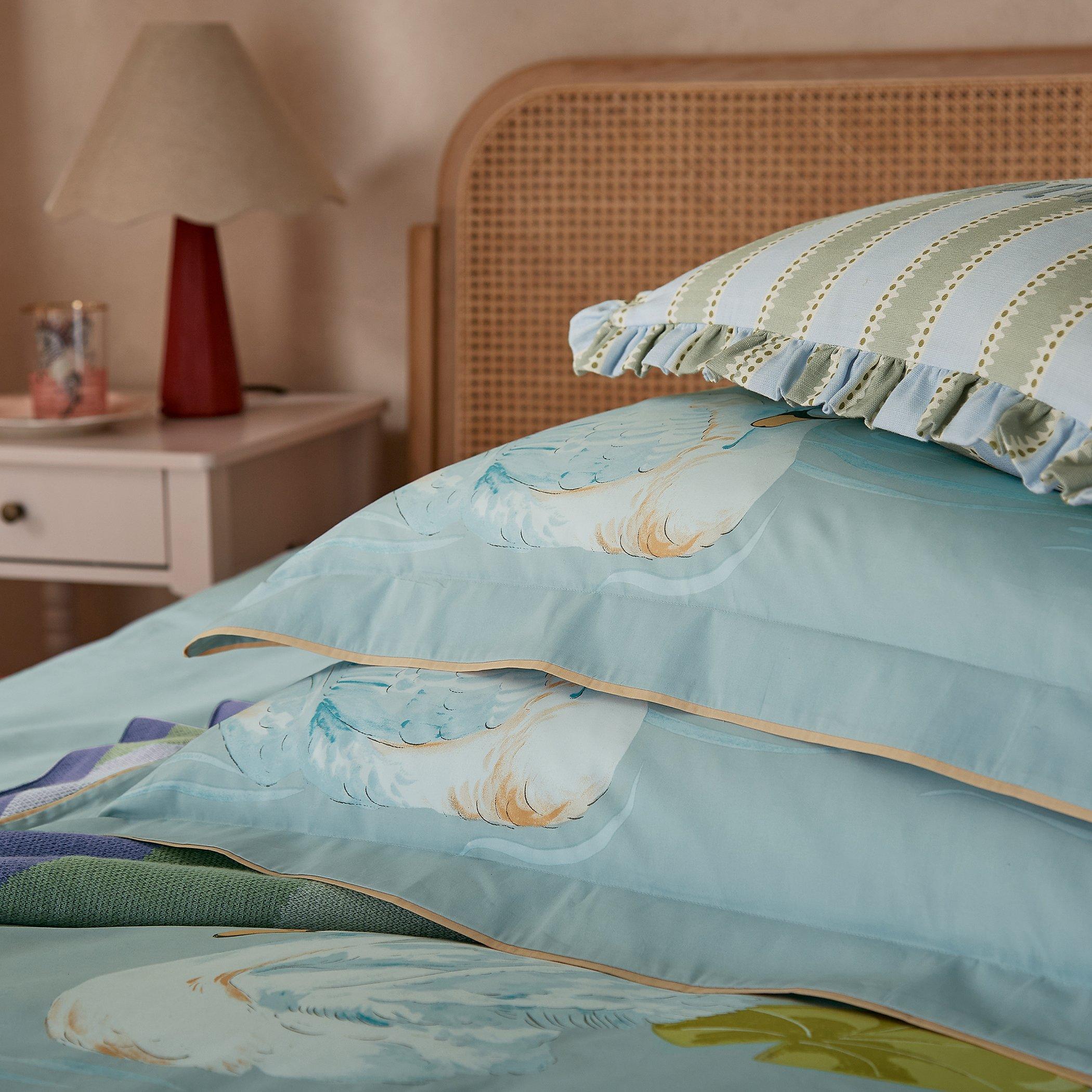 Aqua - Yvonne Ellen - Sister Swans Duvet Cover Set - 5