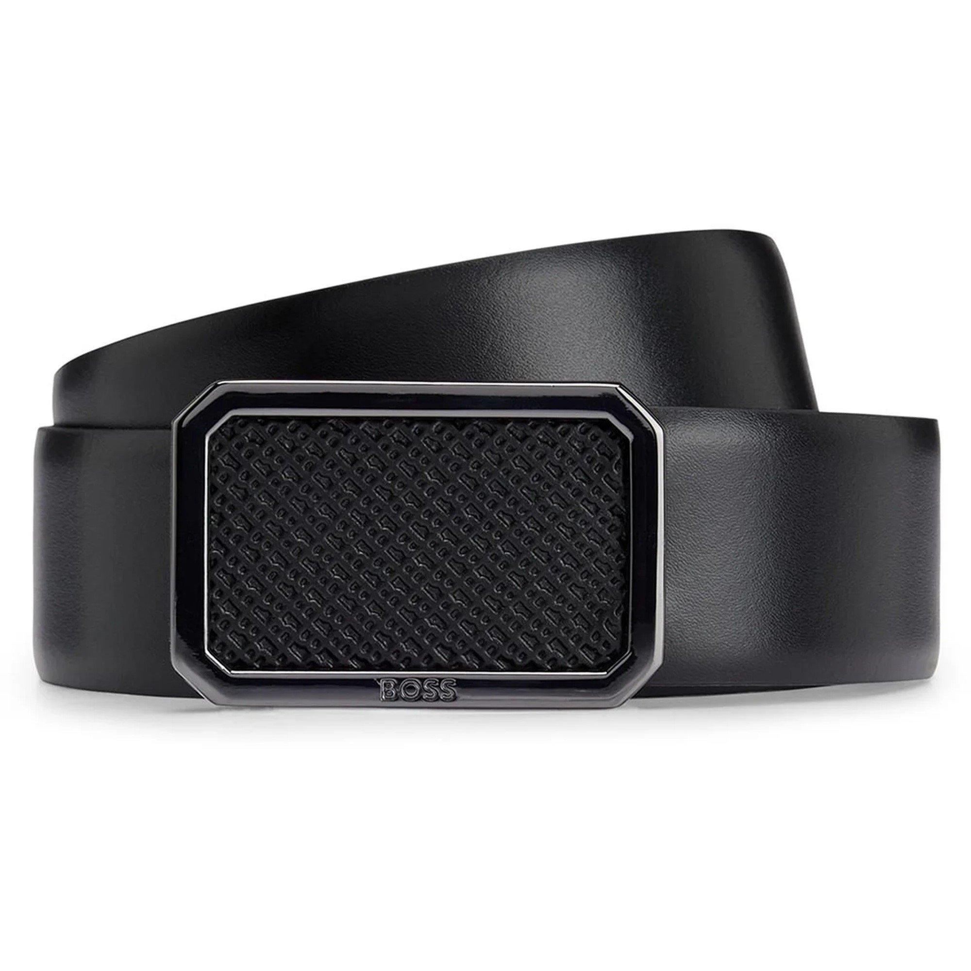 Black - Boss - Ereso-Bmono-F Sz35 10245669 01 Leather Belt Mens - 2