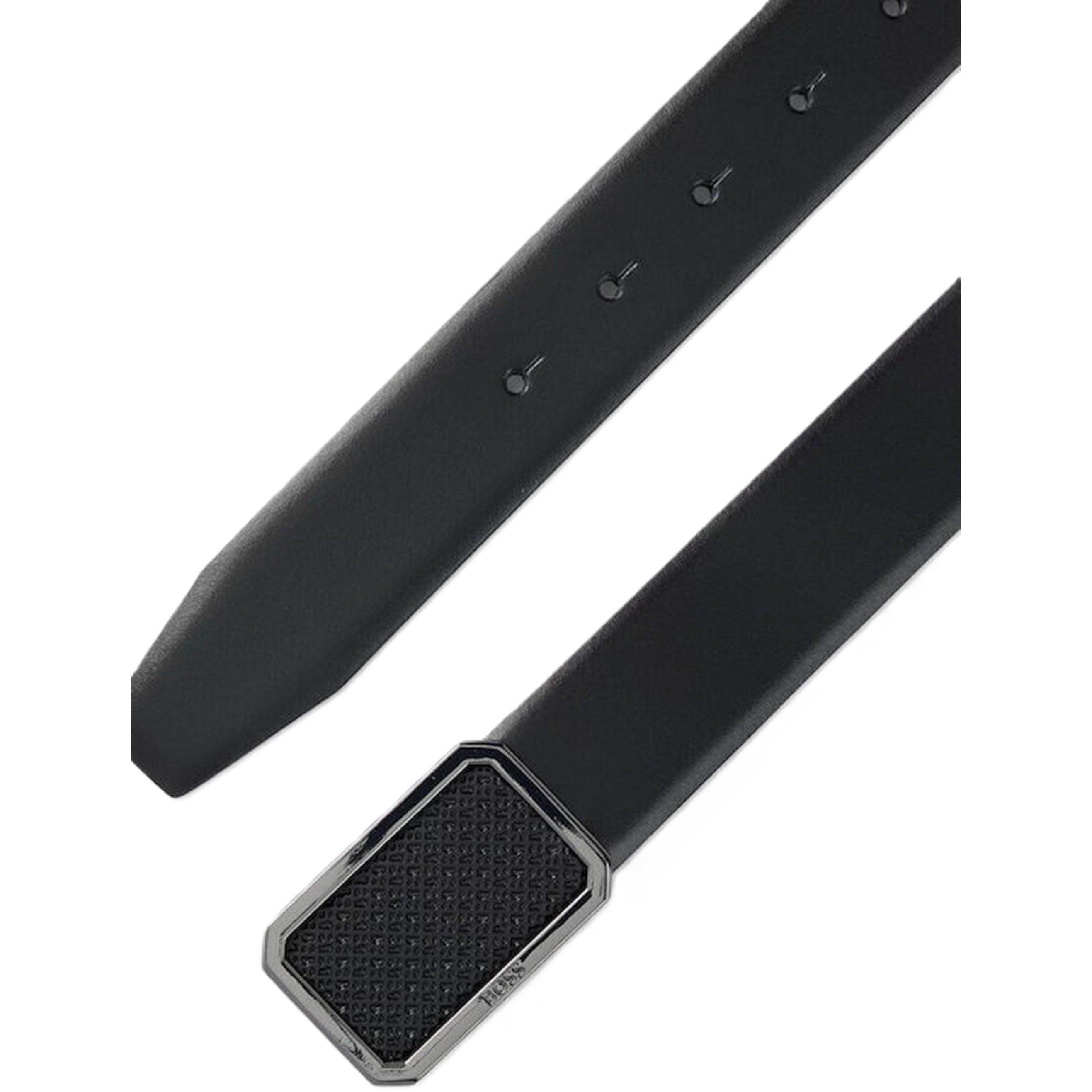 Black - Boss - Ereso-Bmono-F Sz35 10245669 01 Leather Belt Mens - 3