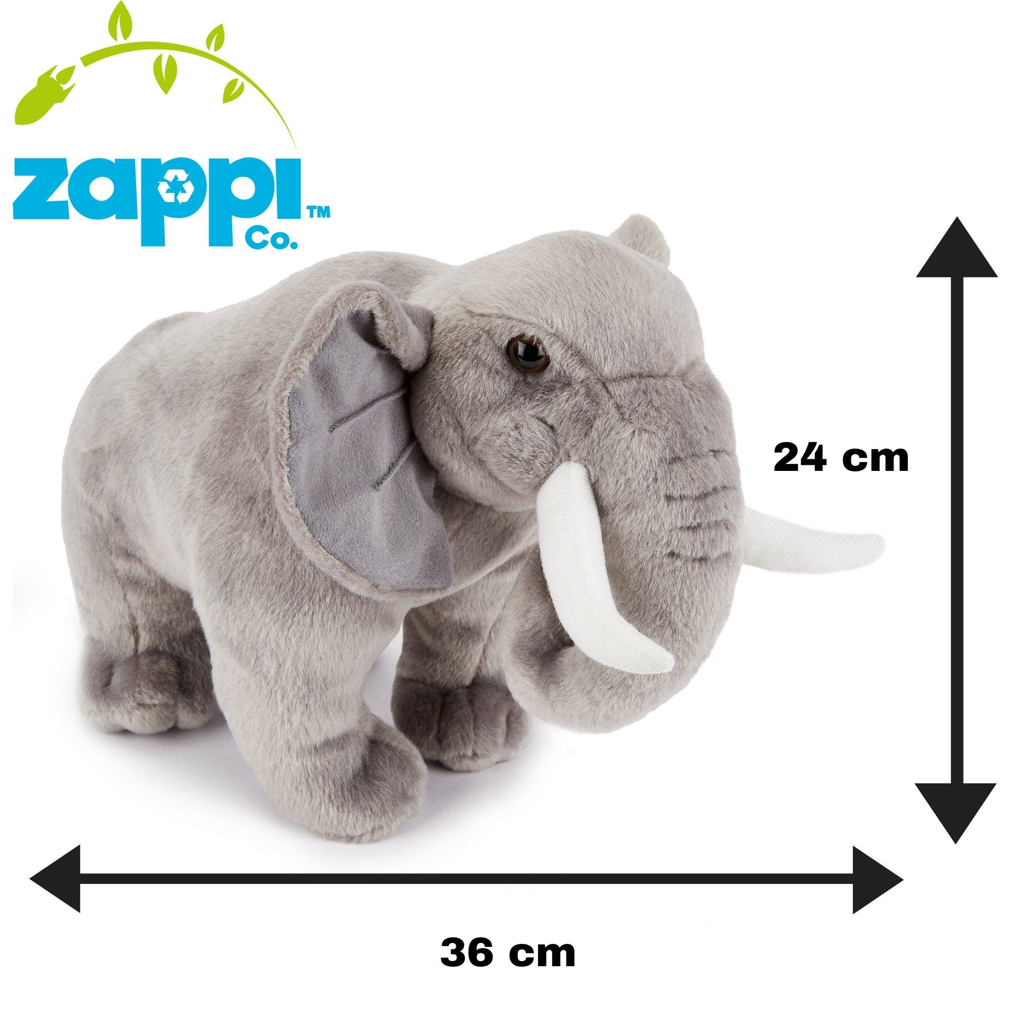 Grey - Zappi Co - Zappi Co Elephant Sof Toy 36 cm - 3
