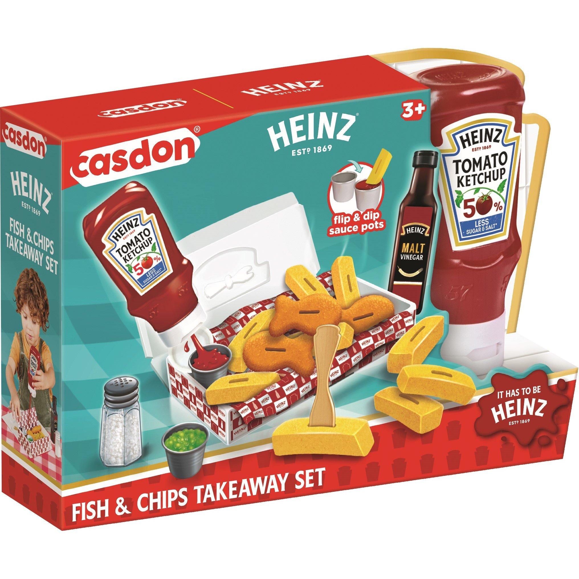 Casdon - Casdon - Heinz Toy Fish and Chips Takeaway Play Food Set - 7