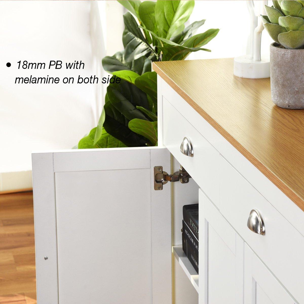 Oak - FurnitureR - Three Doors Sideboard with Two Drawers - 3