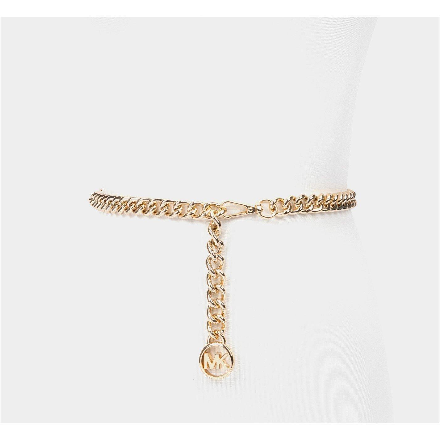 Gld - MICHAEL Michael Kors - Women's Logo Chain Belt - 3