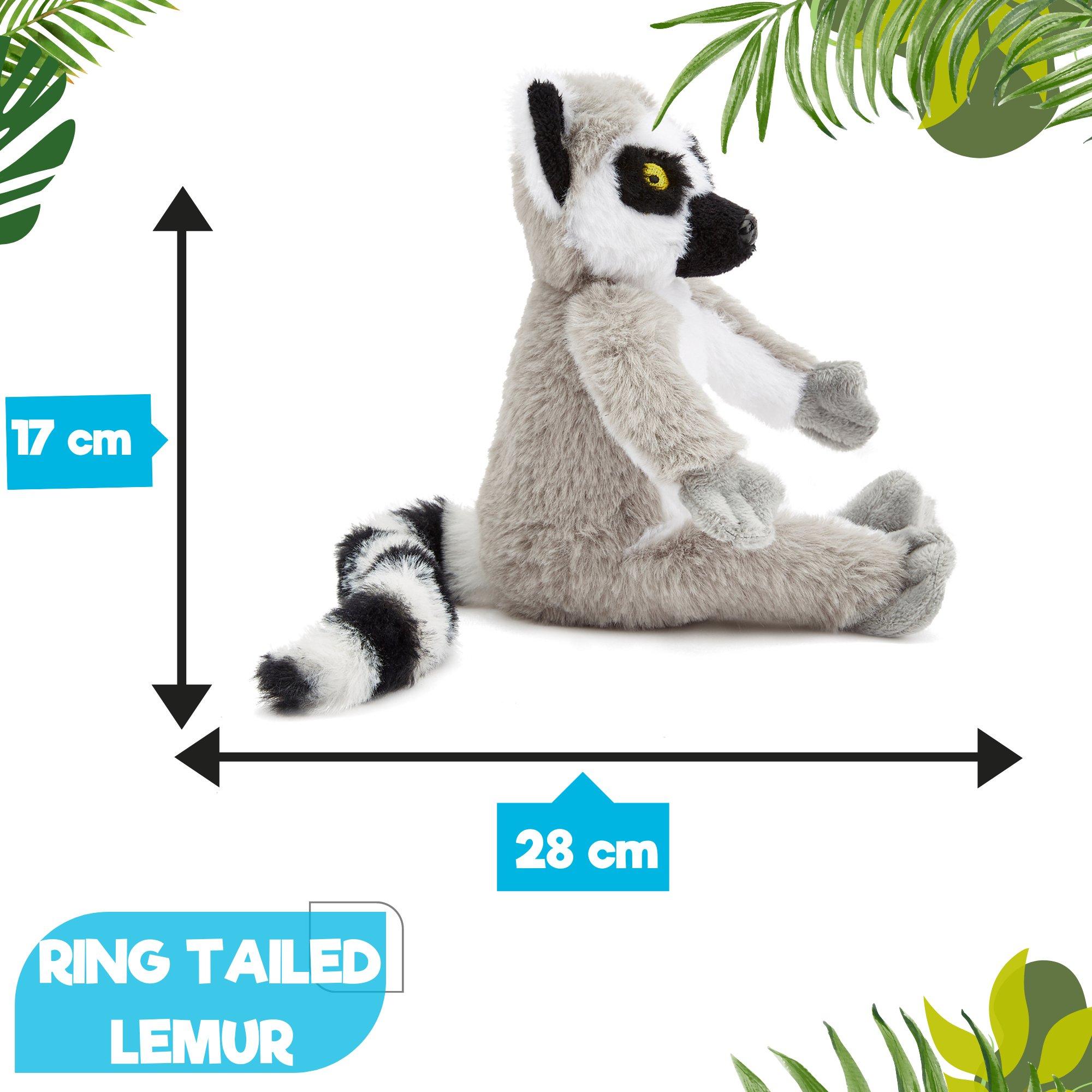Multi - Zappi Co - Zappi Co Ring Tailed Lemur Soft Toy 28 cm ECO - 5