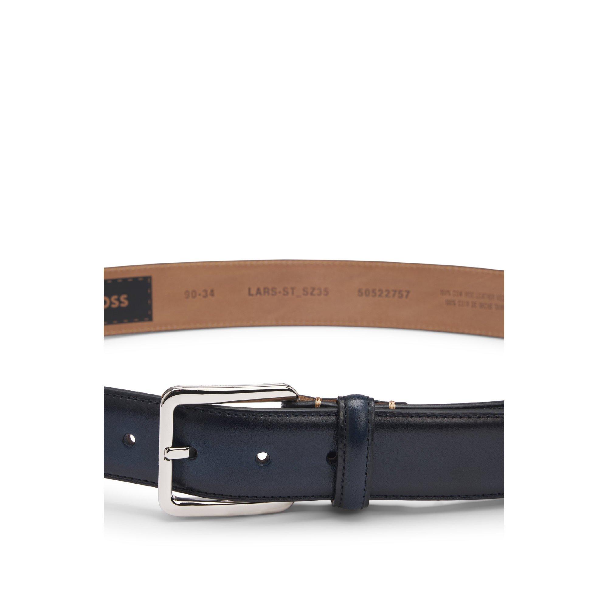 Dark Blue - Boss - Lars-St Sz35 10260113 01 Leather Belt Mens - 3