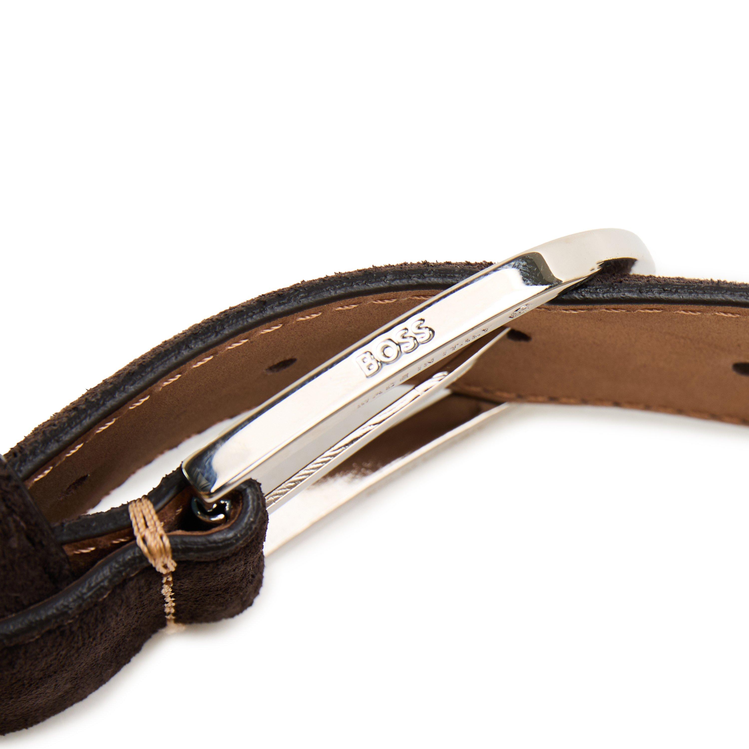 Dark Brown - Boss - Lorys-Sd-St Sz35 10243436 01 Leather Belt Mens - 3