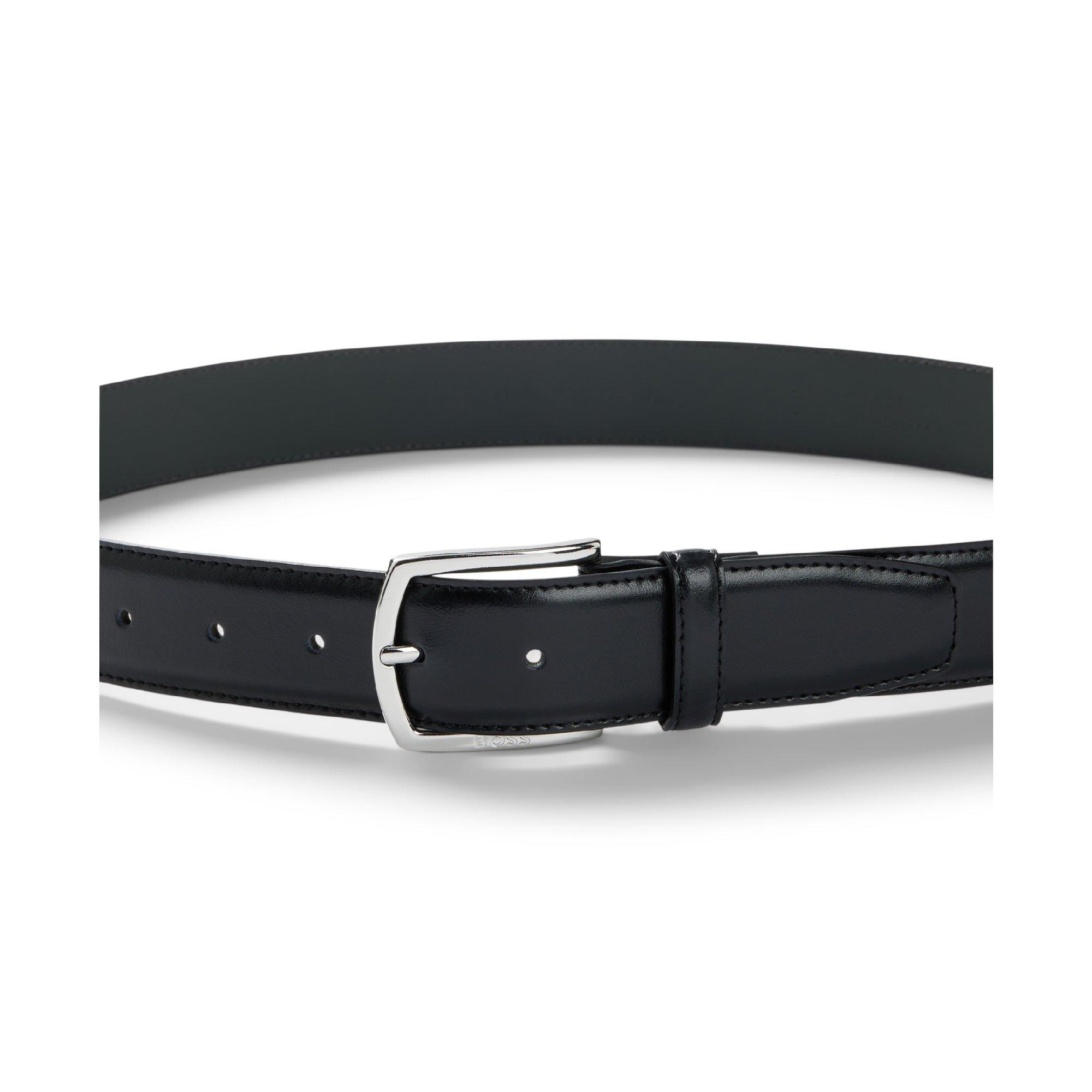 Black - Boss - Claus-Tx-St Sz35 10245933 01 Leather Belt Mens - 4