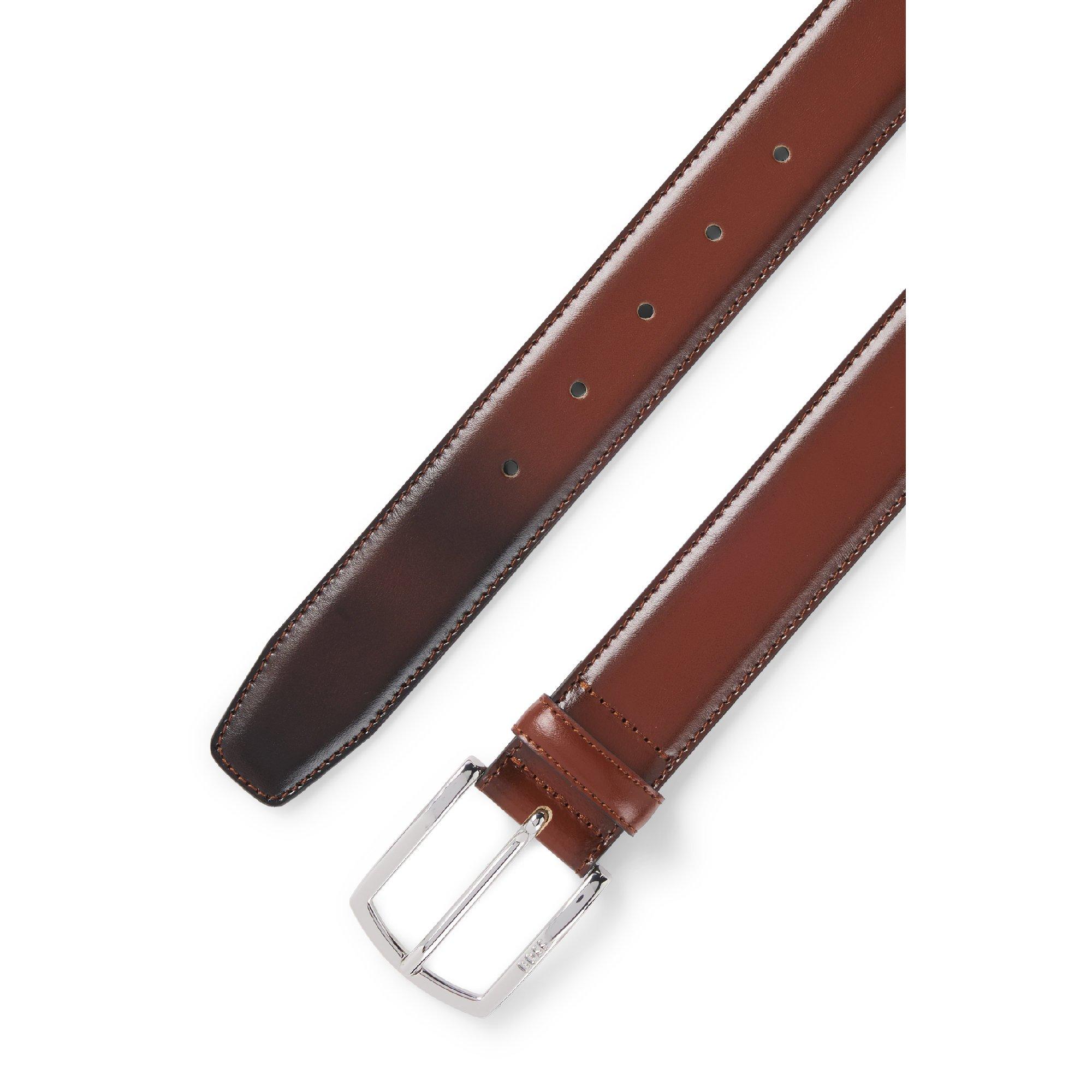 Medium Brown - Boss - Claus-Tx-St Sz35 10245933 01 Leather Belt Mens - 2