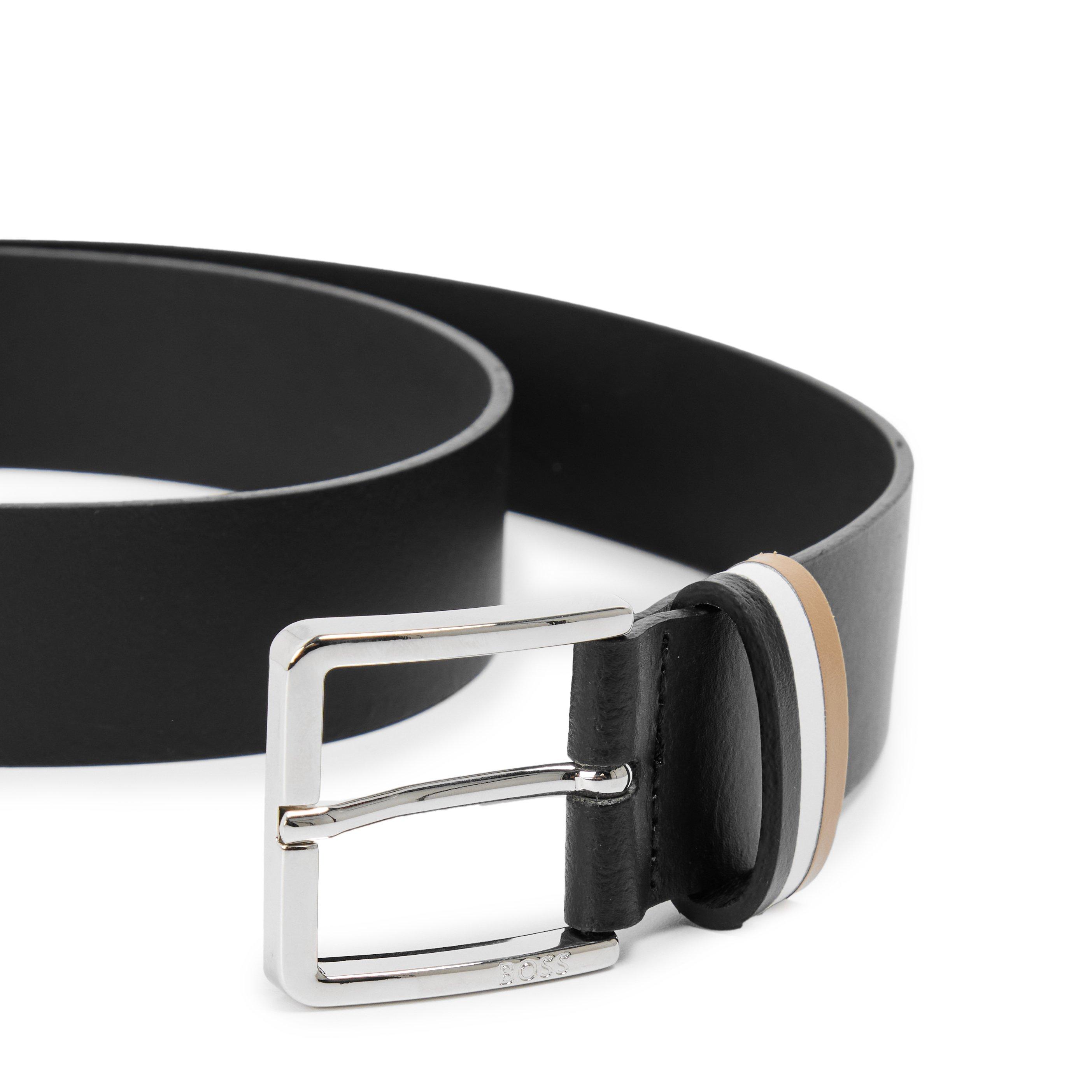 Black - Boss - Ther-Loop Sz35 10266617 01 Leather Belt Mens - 3
