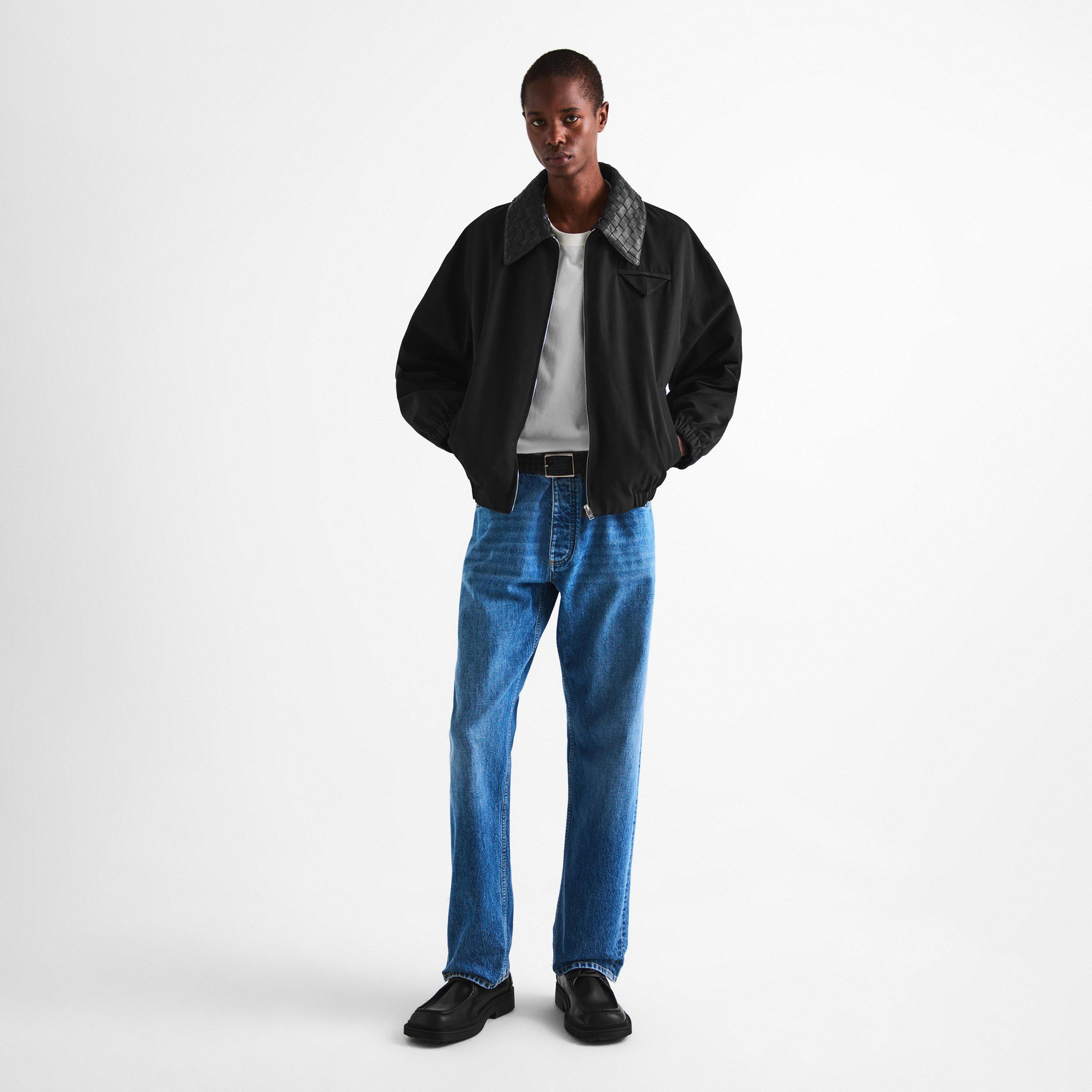 Black/Navy - Bottega Veneta - Mens Intrecciato Leather Belt - 5