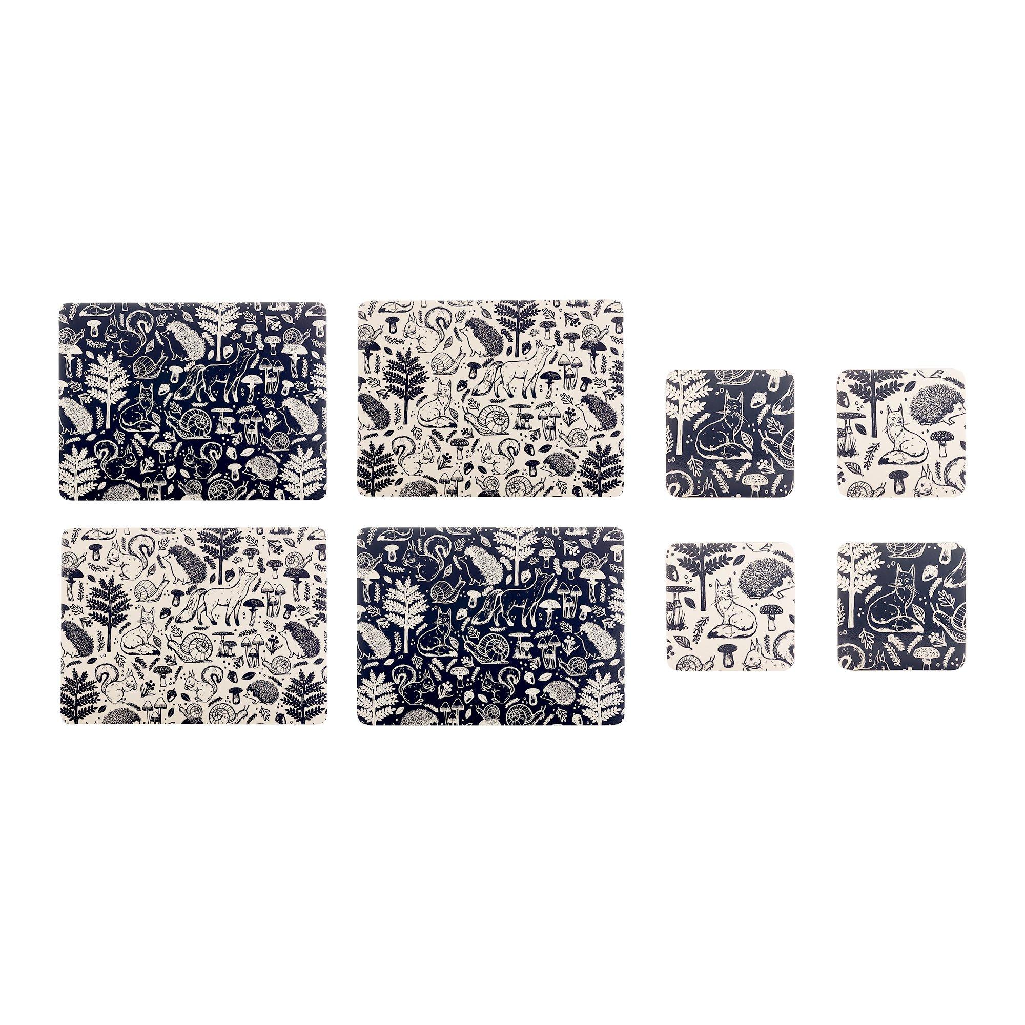 Meerkleurig - Price and Kensington - Woodland placemat and coaster 8pce set - 1