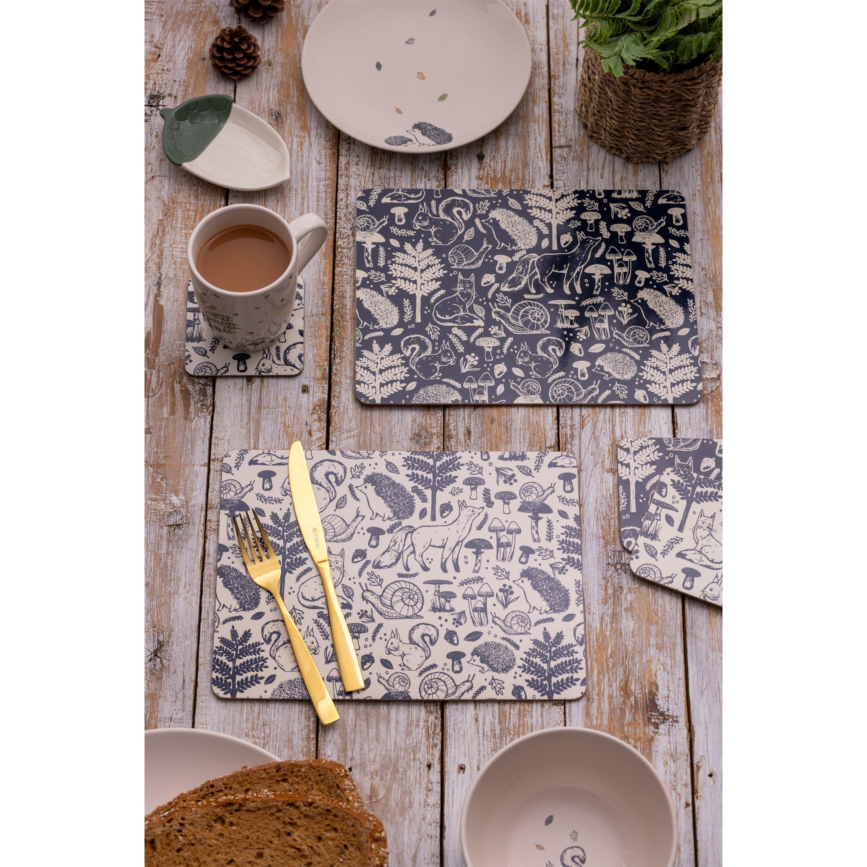 Multi - Price and Kensington - Woodland placemat and coaster 8pce set - 4