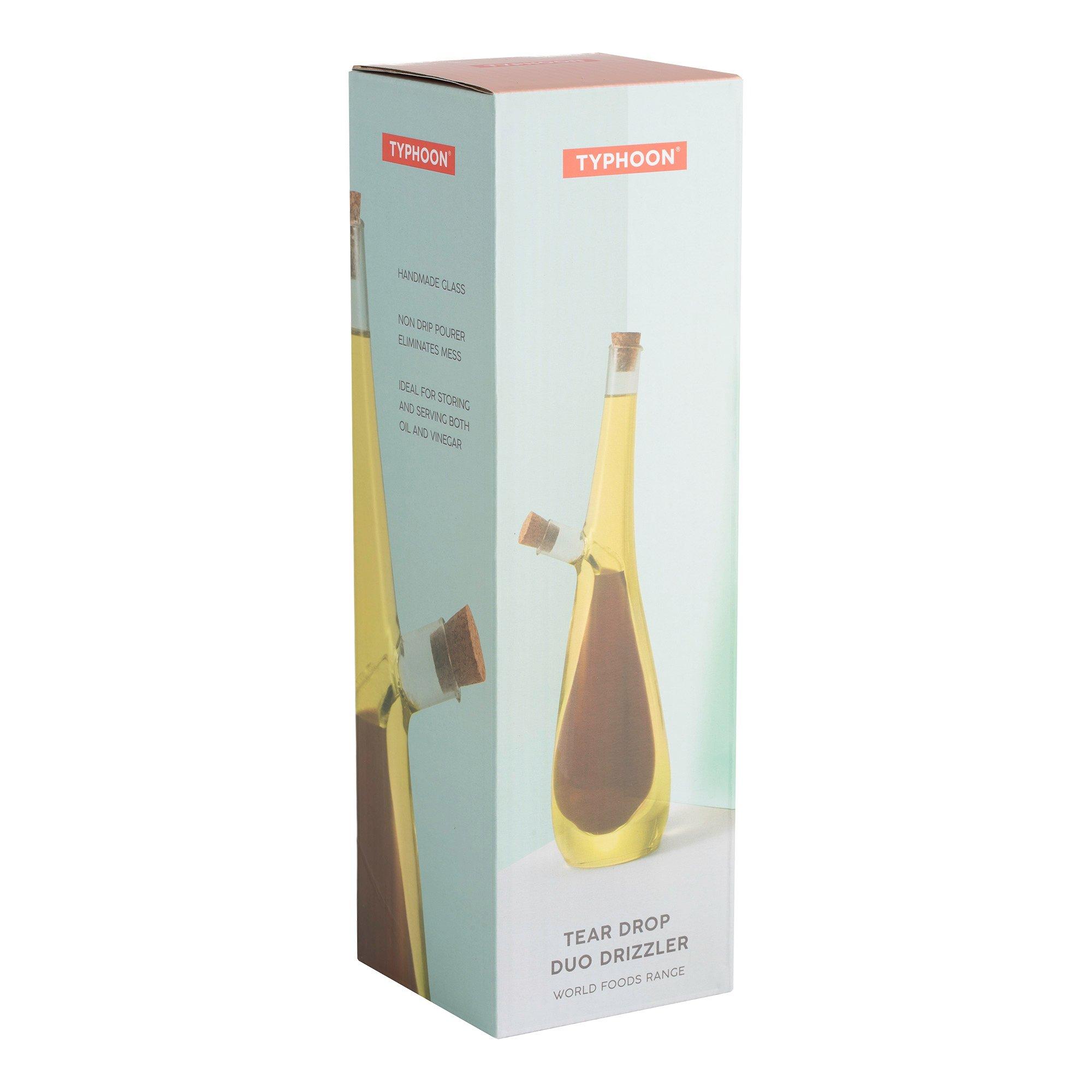 Clear - Typhoon - World Foods tear drop glass duo drizzler - 2