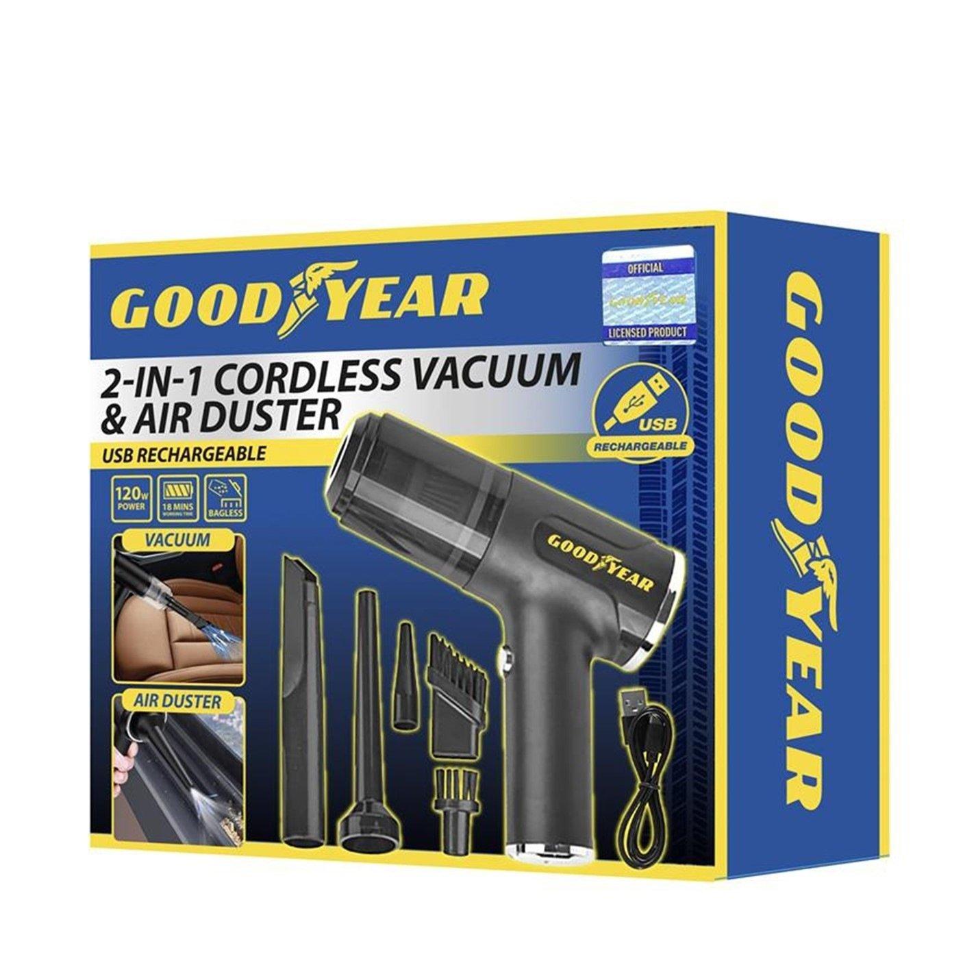 Black - Goodyear - 2 in 1 Cordless Car Vac - 1
