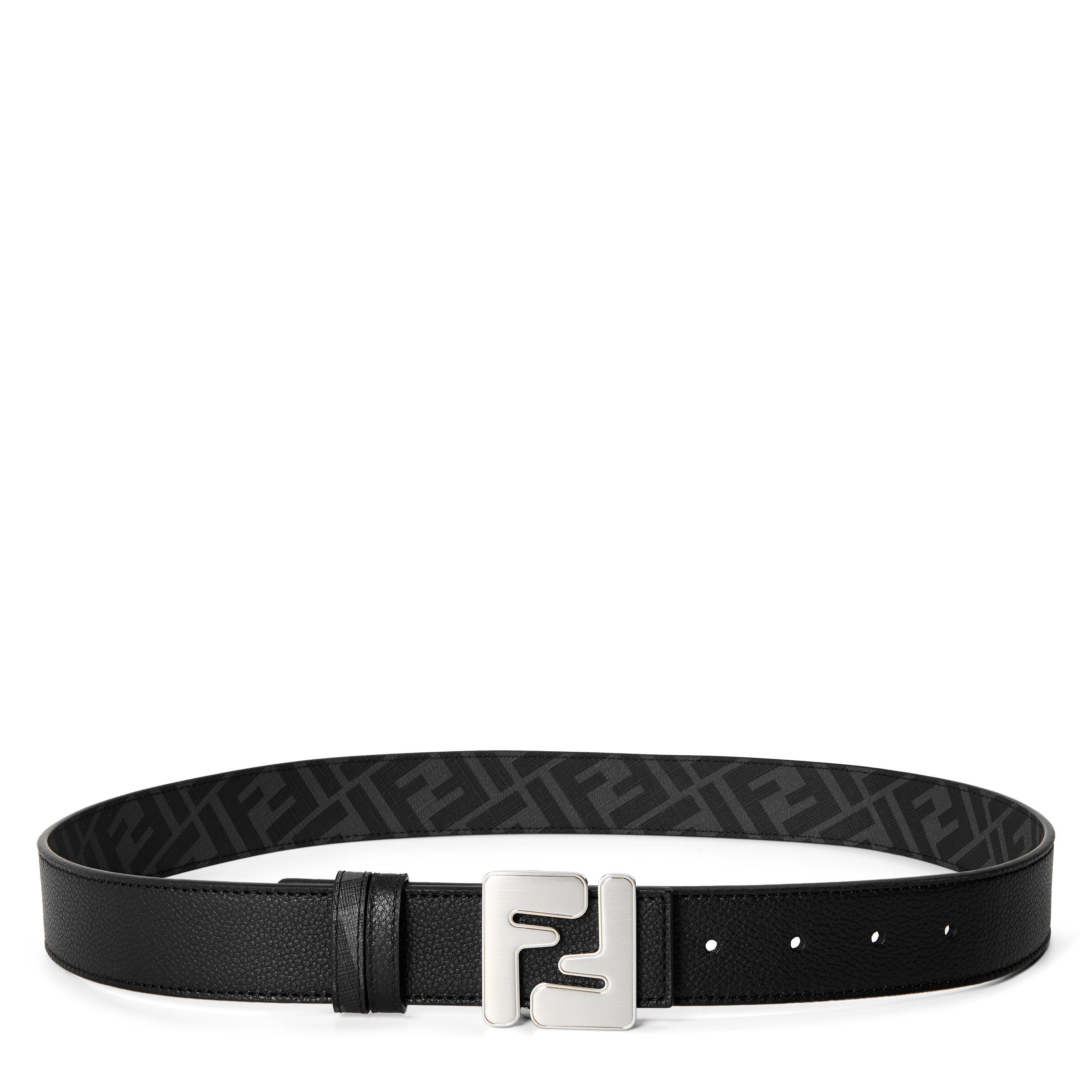 Fendi Men's FF Reversible Leather Belt - Black - Size 95