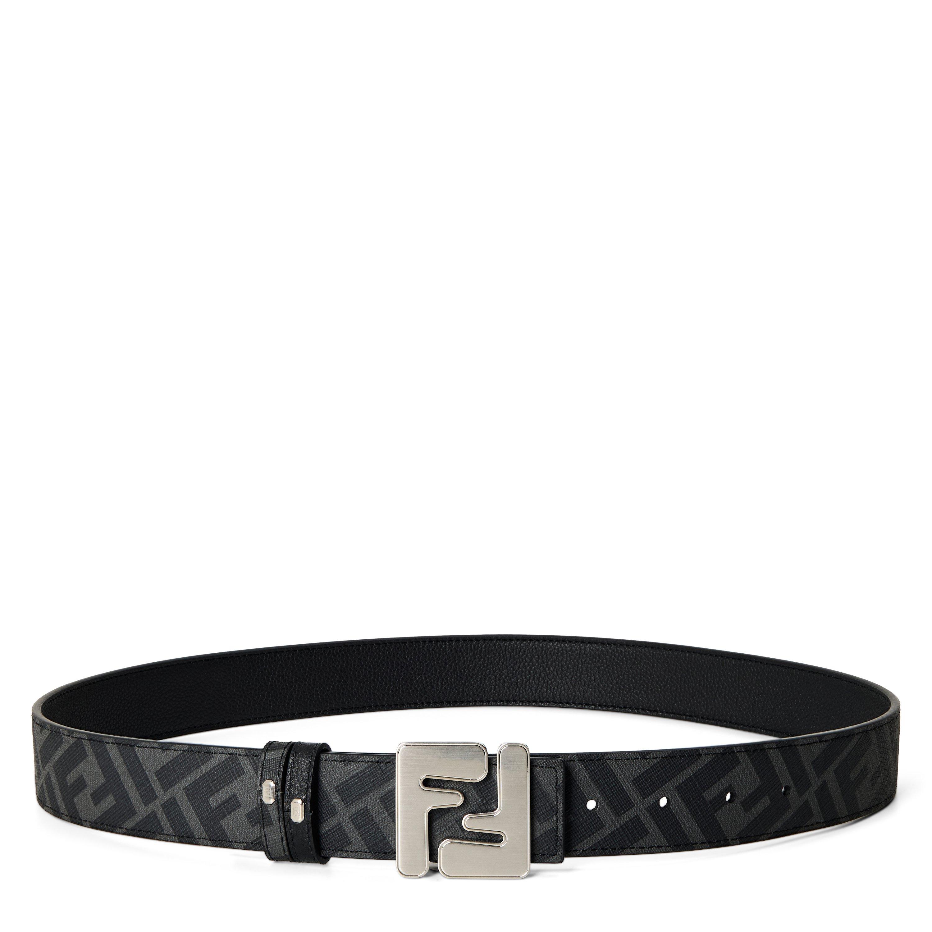 Black - Fendi - Men's FF Reversible Leather Belt - 4