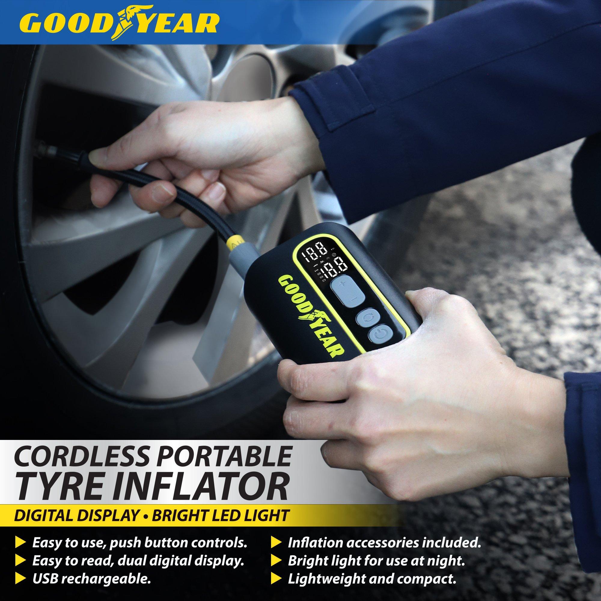 Negro - Goodyear - Goodyear Cordless Tyre Inflator - 3