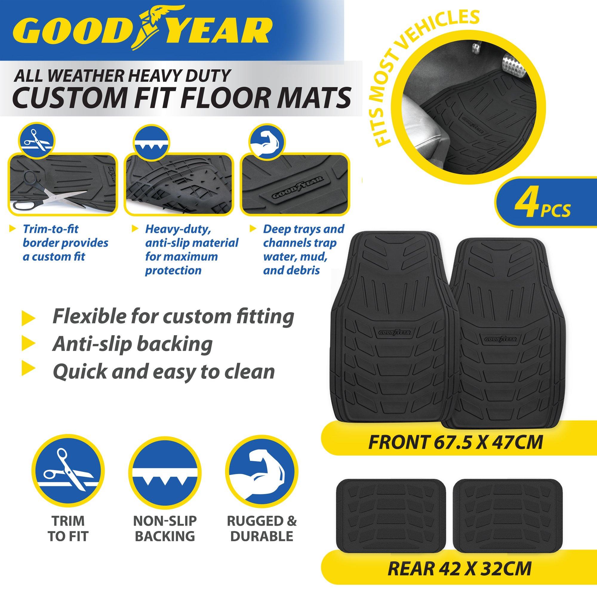 Sort - Goodyear - Goodyear 4 Piece Heavy Duty Rubber Car Mats - 7