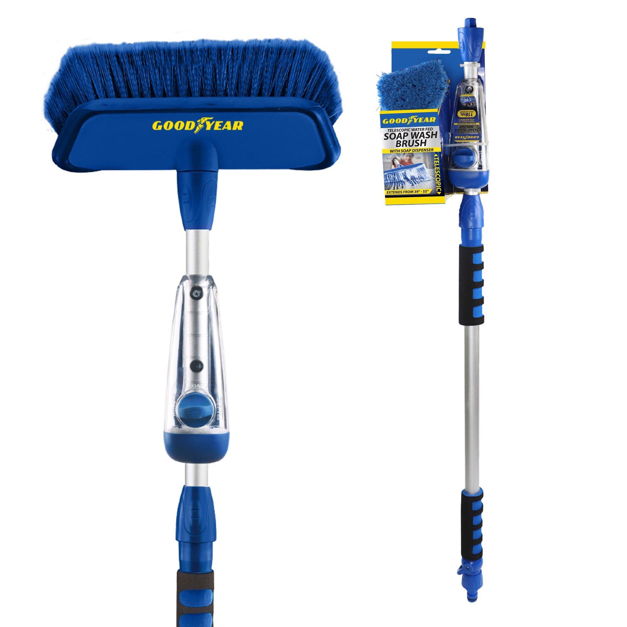 Blue & Silver - Goodyear - Goodyear Telescopic Water Fed Car Wash Brush - 1
