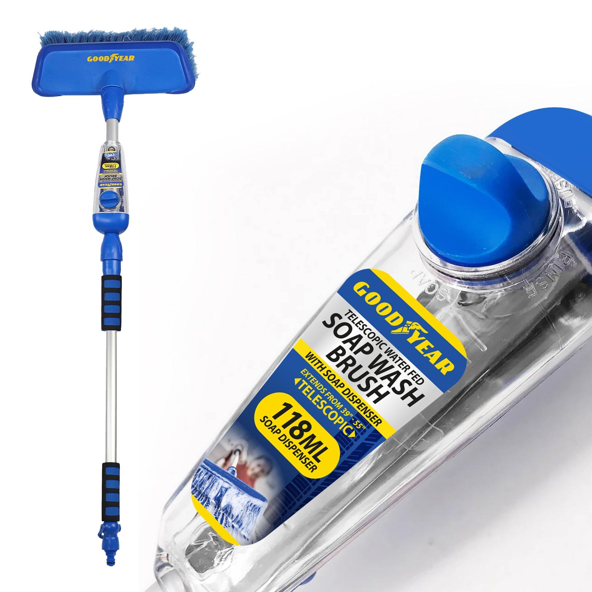 Blue & Silver - Goodyear - Goodyear Telescopic Water Fed Car Wash Brush - 2