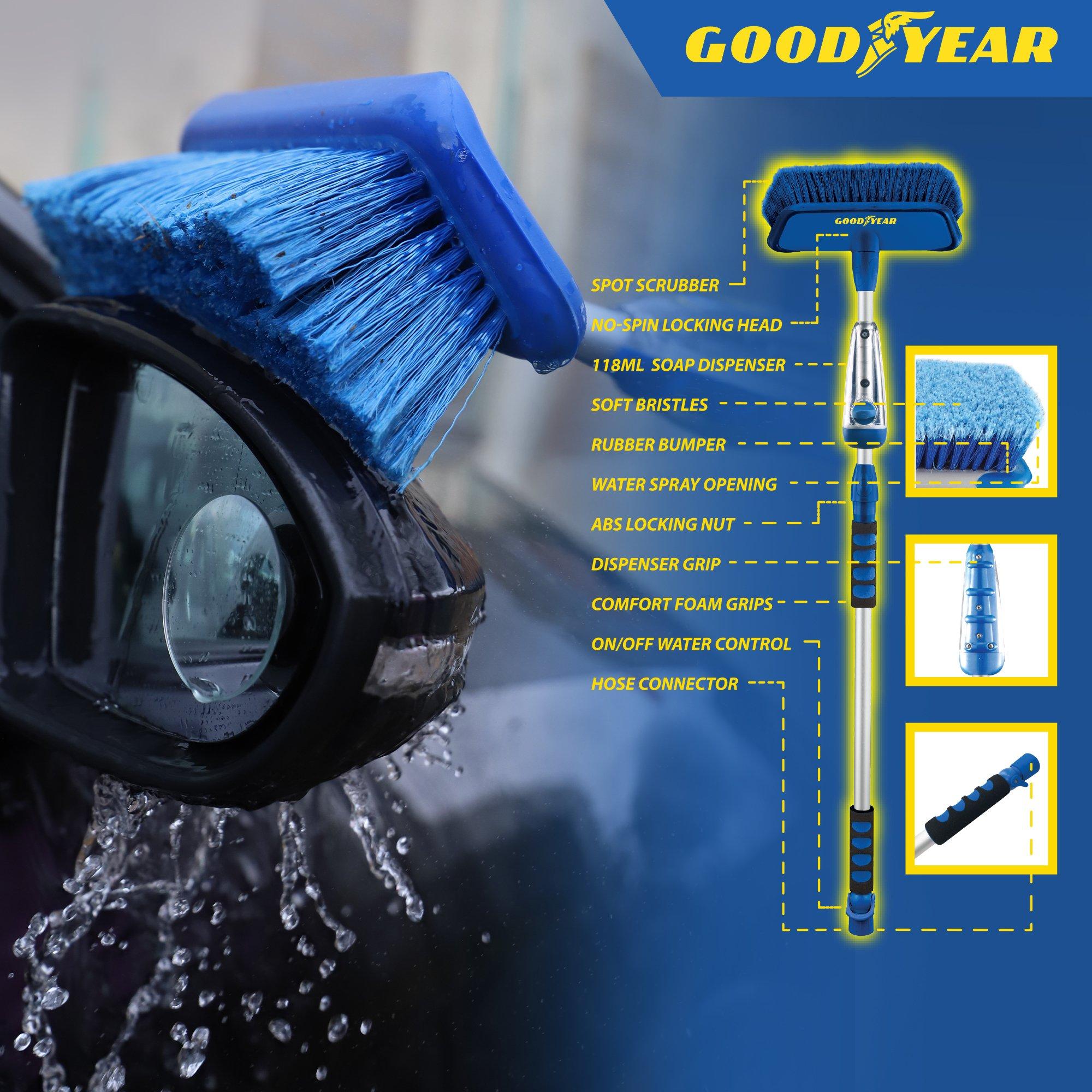 Blue & Silver - Goodyear - Goodyear Telescopic Water Fed Car Wash Brush - 7