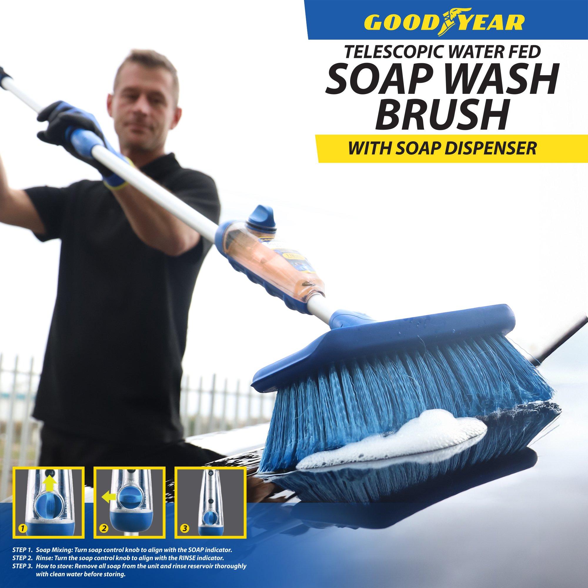 Blue & Silver - Goodyear - Goodyear Telescopic Water Fed Car Wash Brush - 8