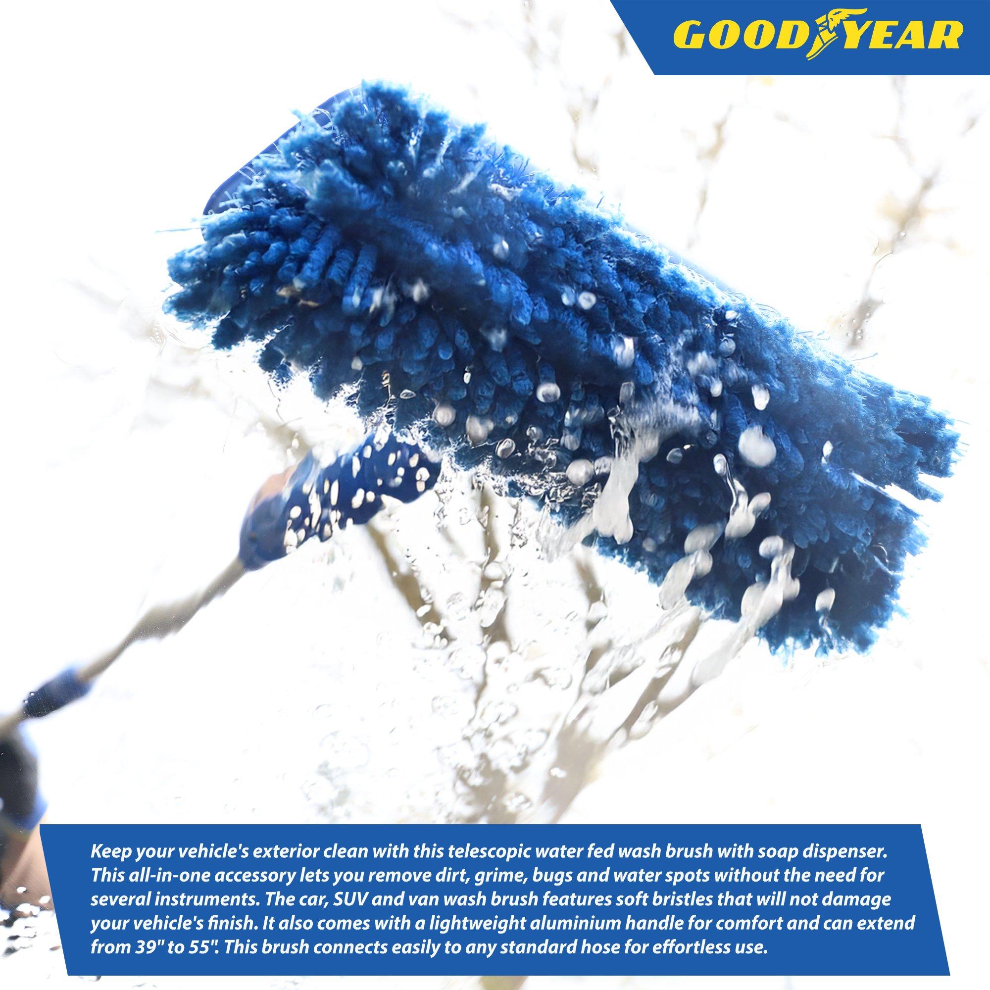 Blue & Silver - Goodyear - Goodyear Telescopic Water Fed Car Wash Brush - 9