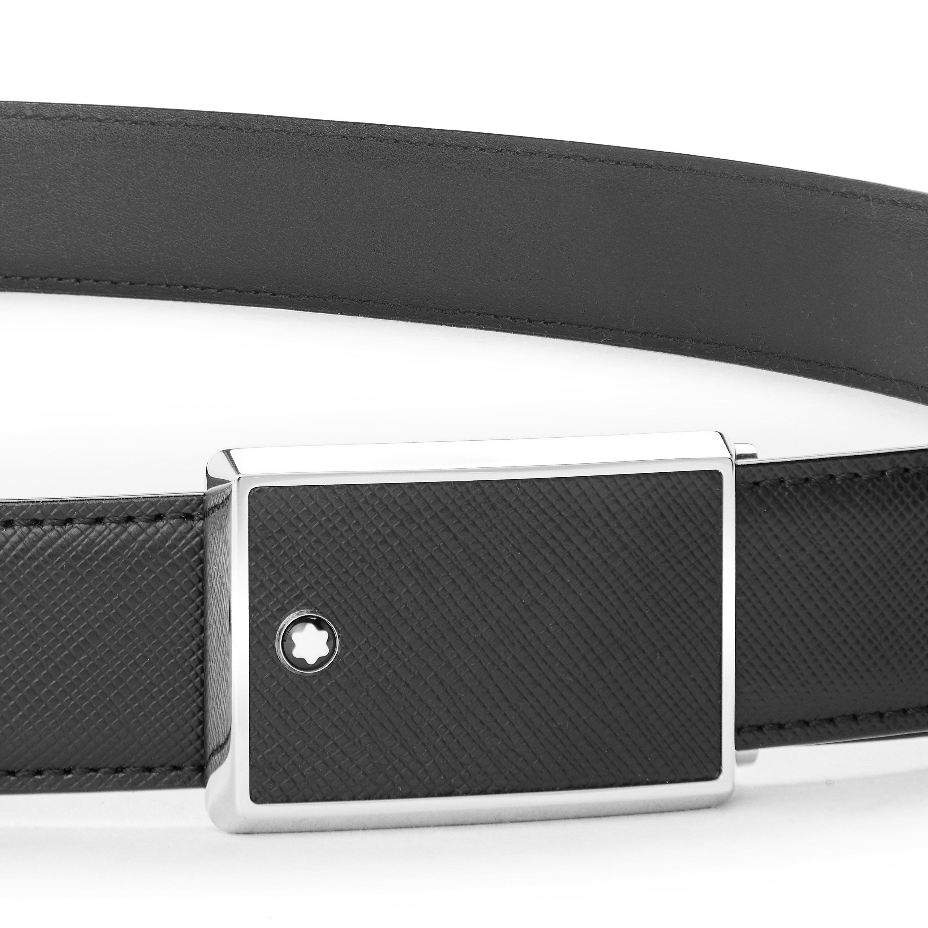 Black - Montblanc - MB 30 mm leather Blt Sn63 - 3