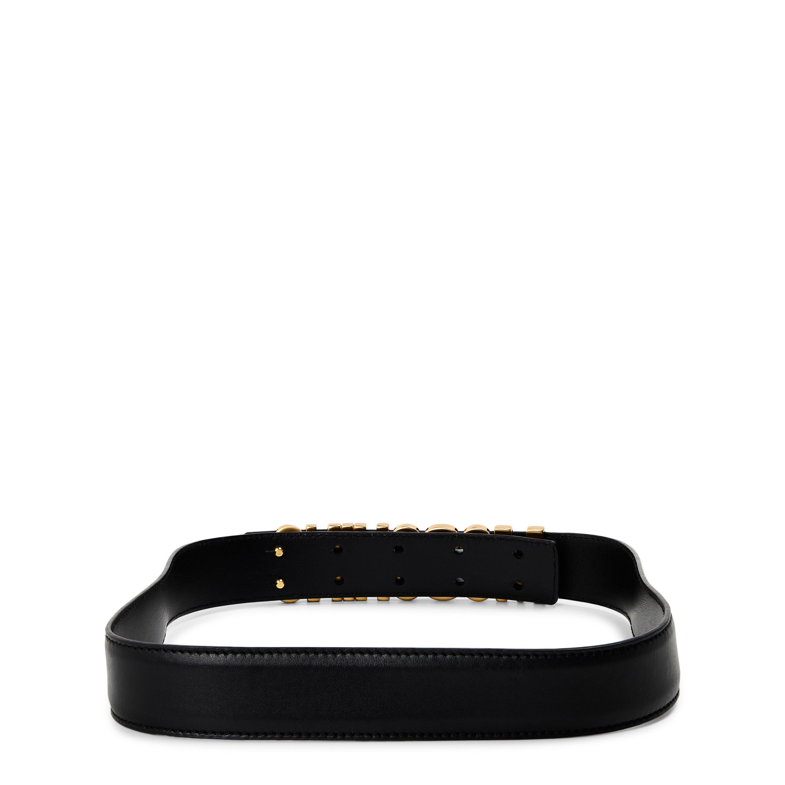 Black - Moschino - Moschino Leather Belt - 2