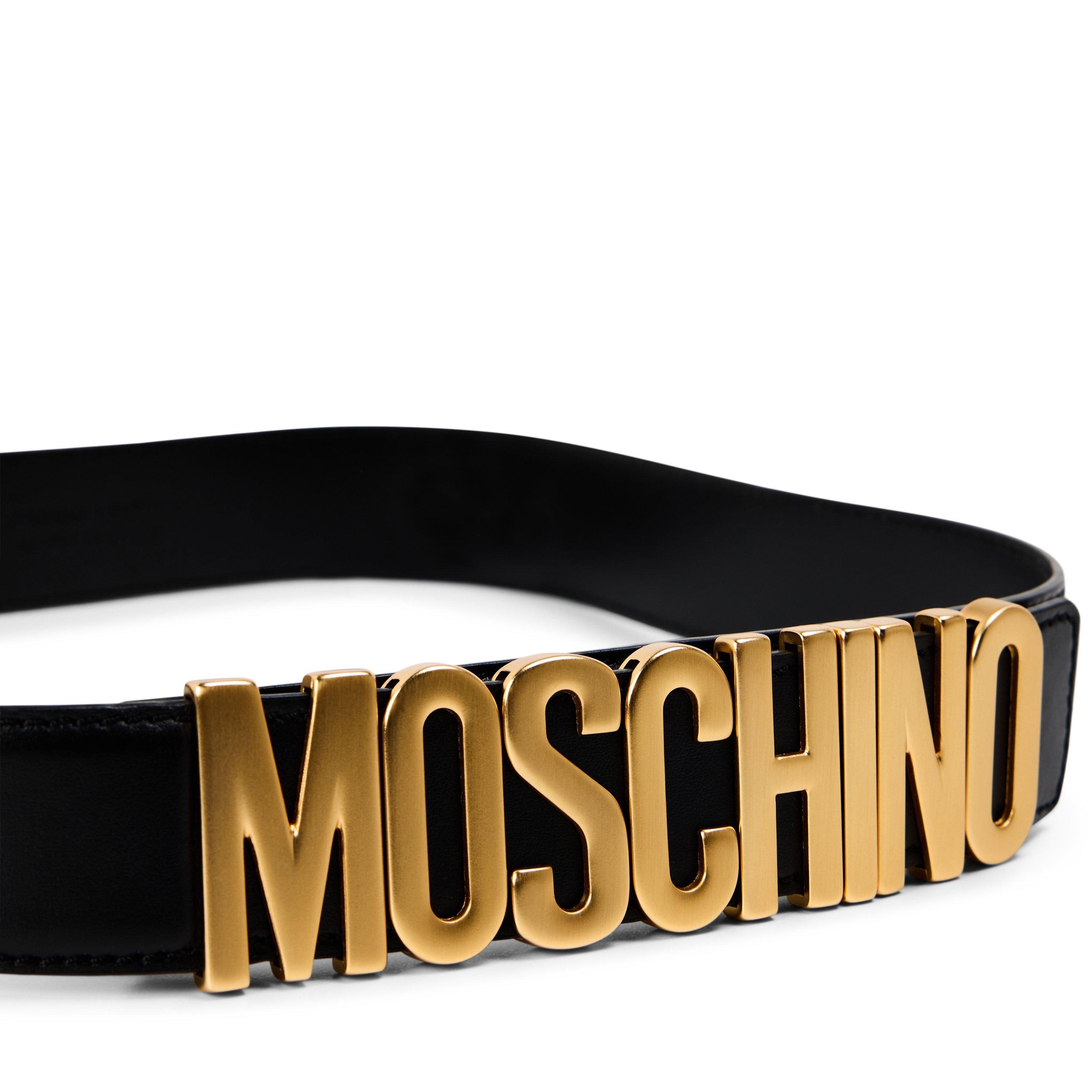 Black - Moschino - Moschino Leather Belt - 3