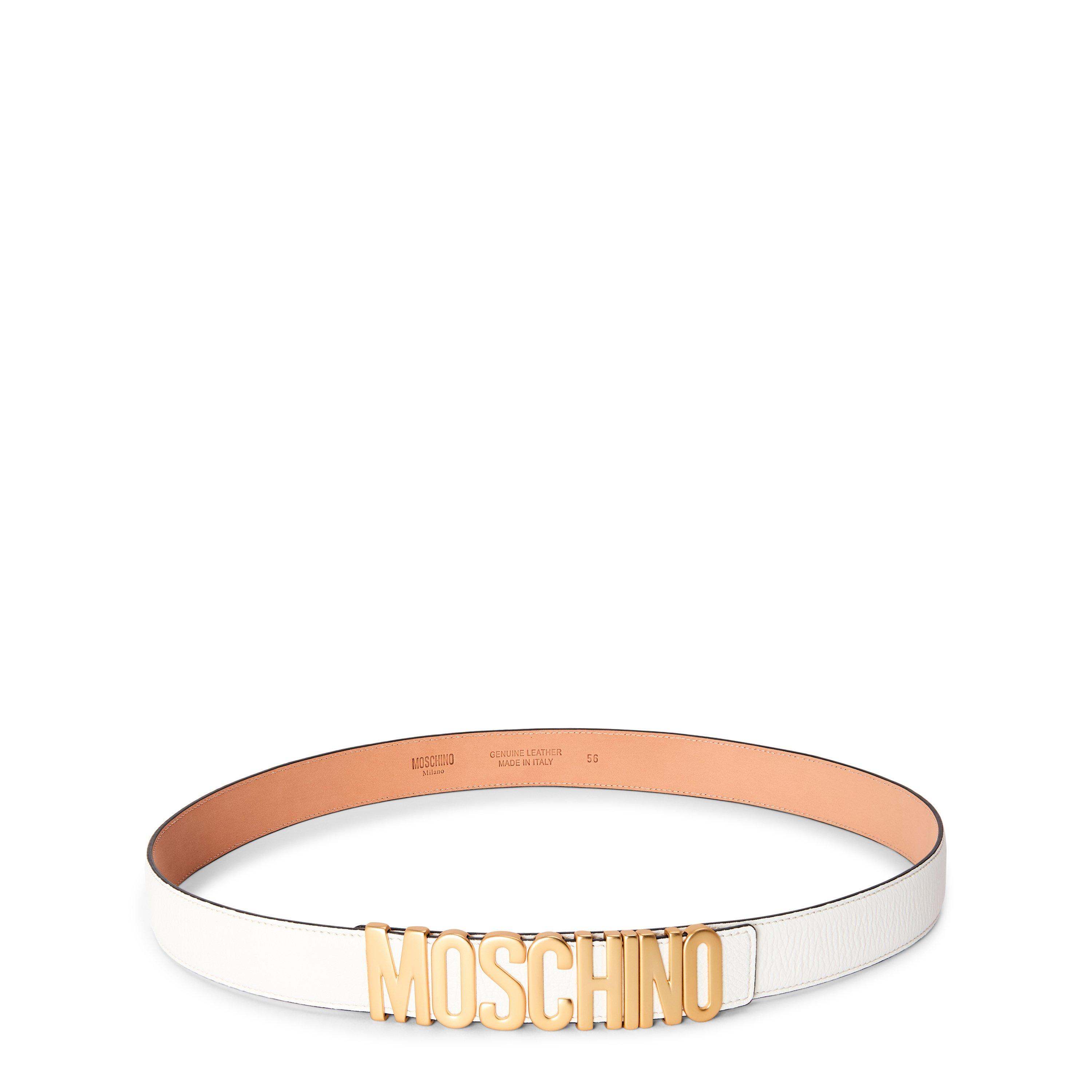 Moschino Men's Leather Belt - White - Size 58