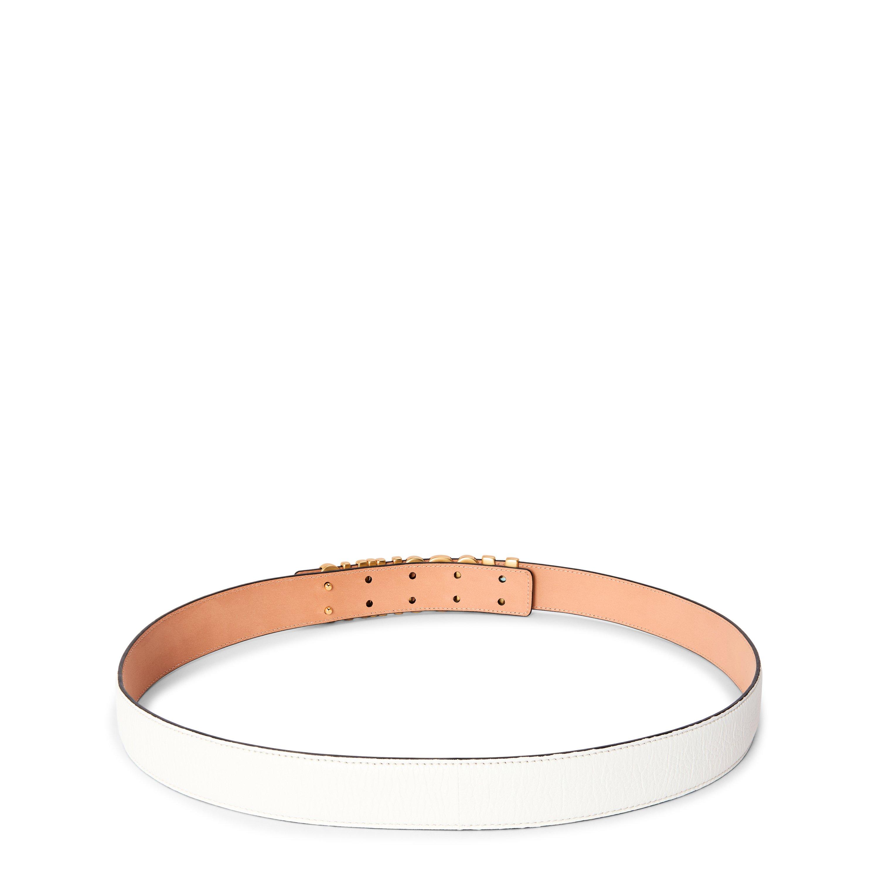 White - Moschino - Moschino Leather Belt - 2