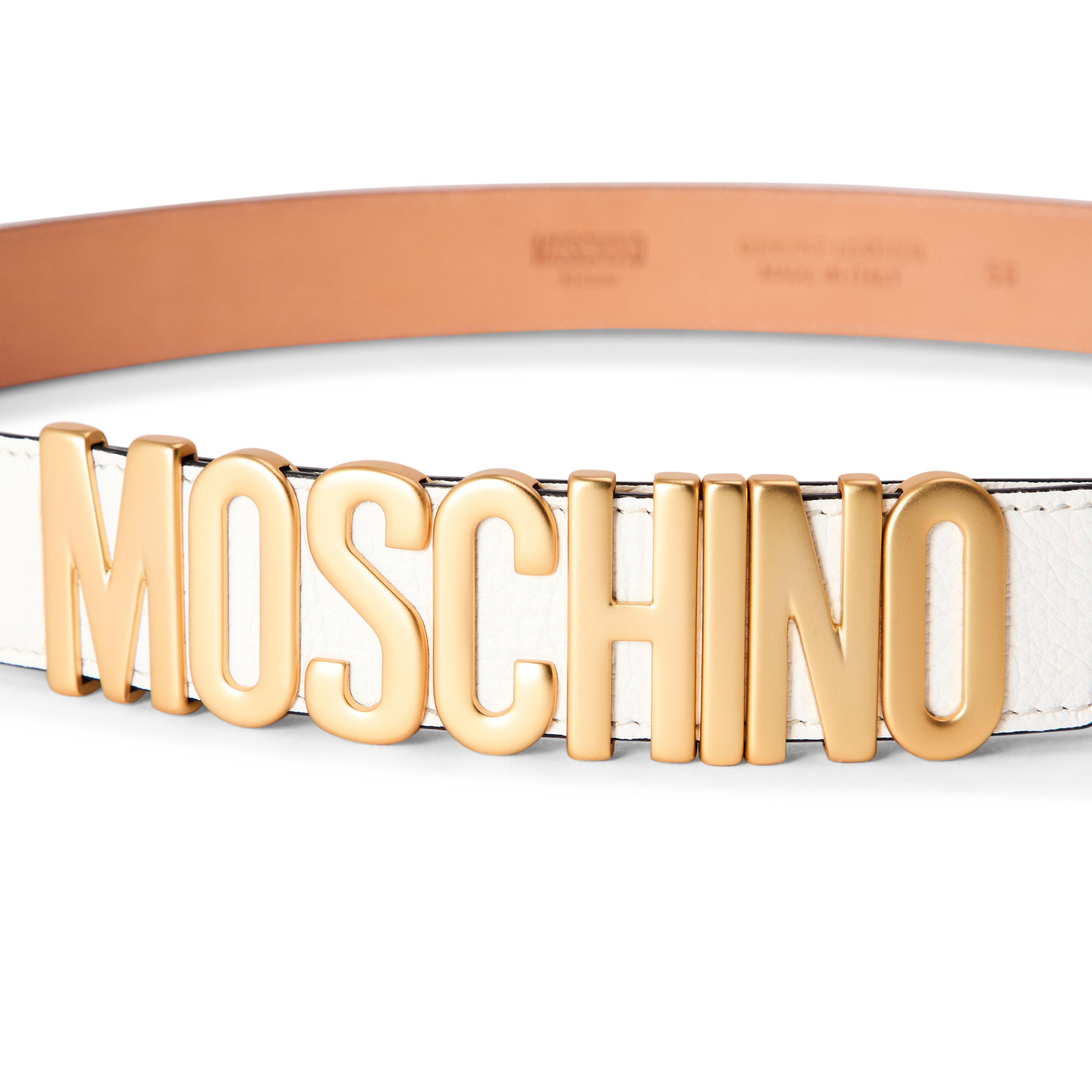 White - Moschino - Moschino Leather Belt - 3