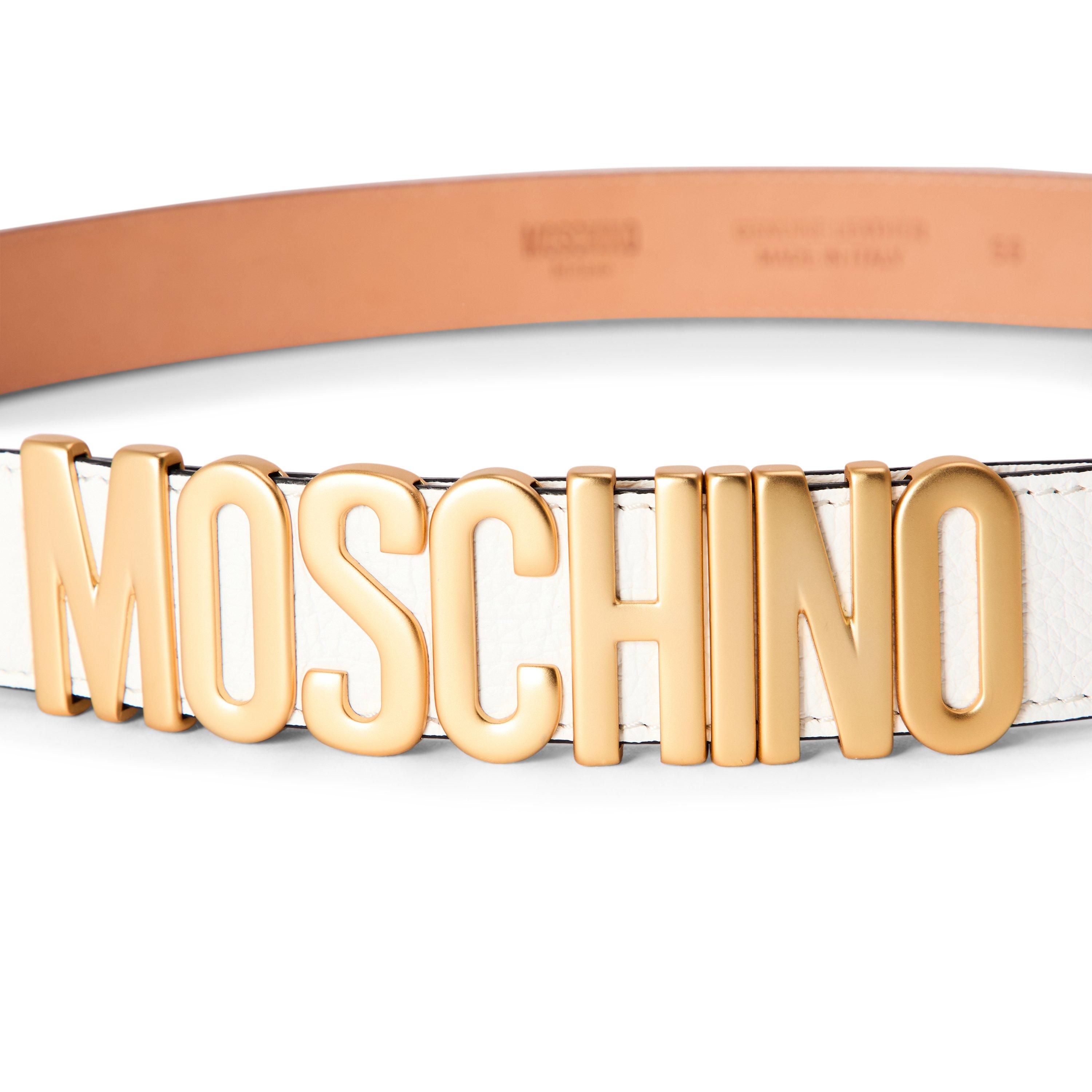 White - Moschino - Moschino Leather Belt - 3