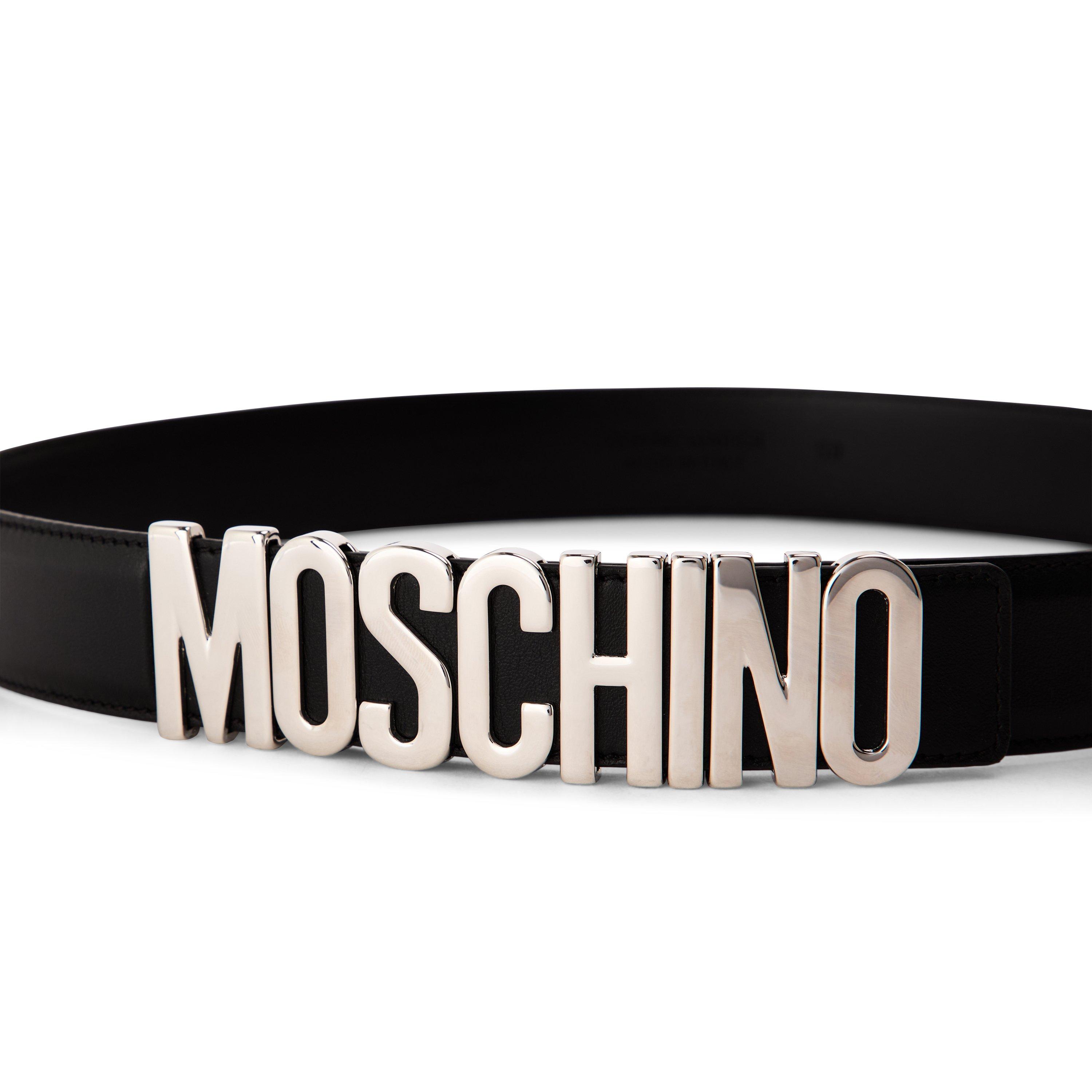 Black - Moschino - Moschino Leather Belt - 3