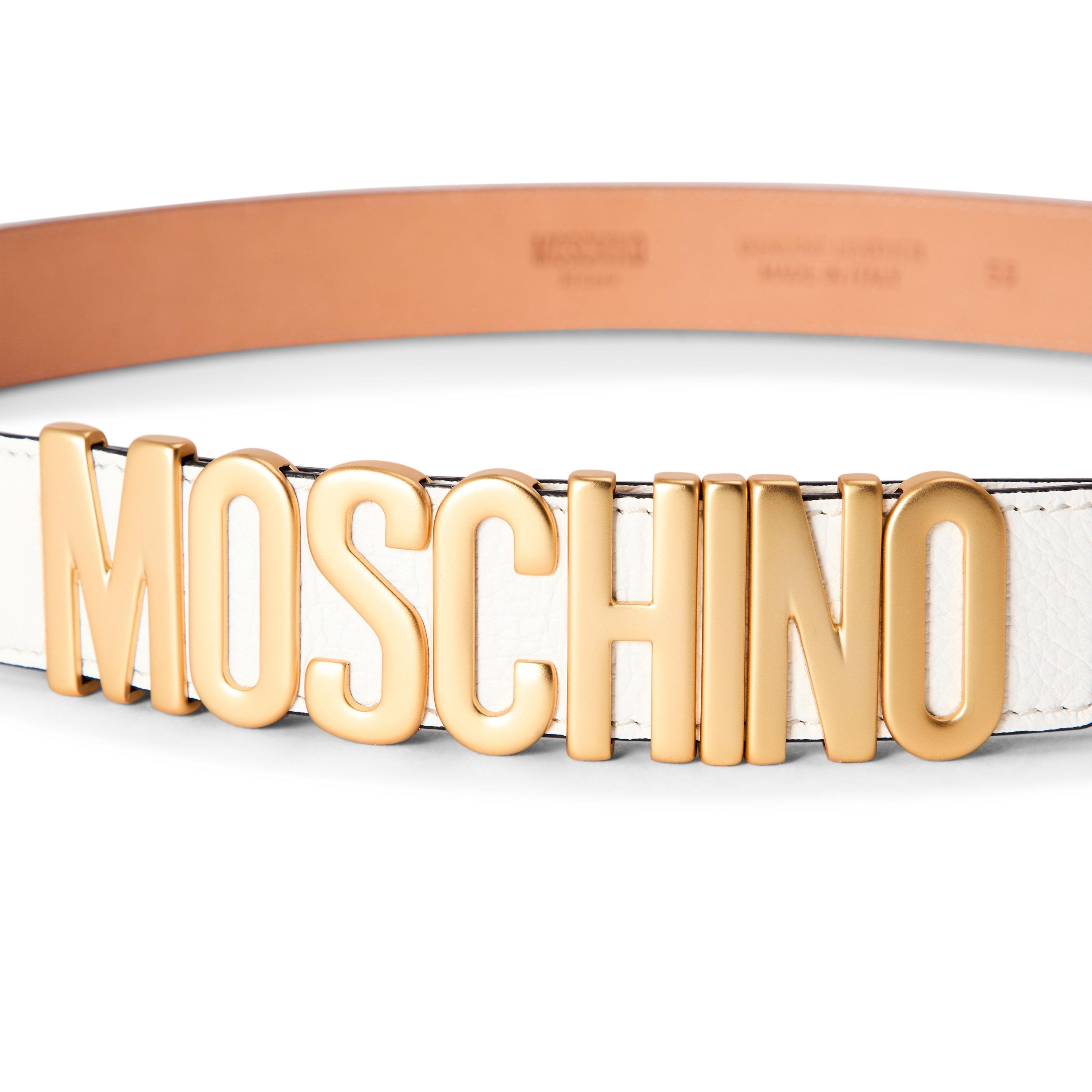 White - Moschino - Moschino Leather Belt - 3