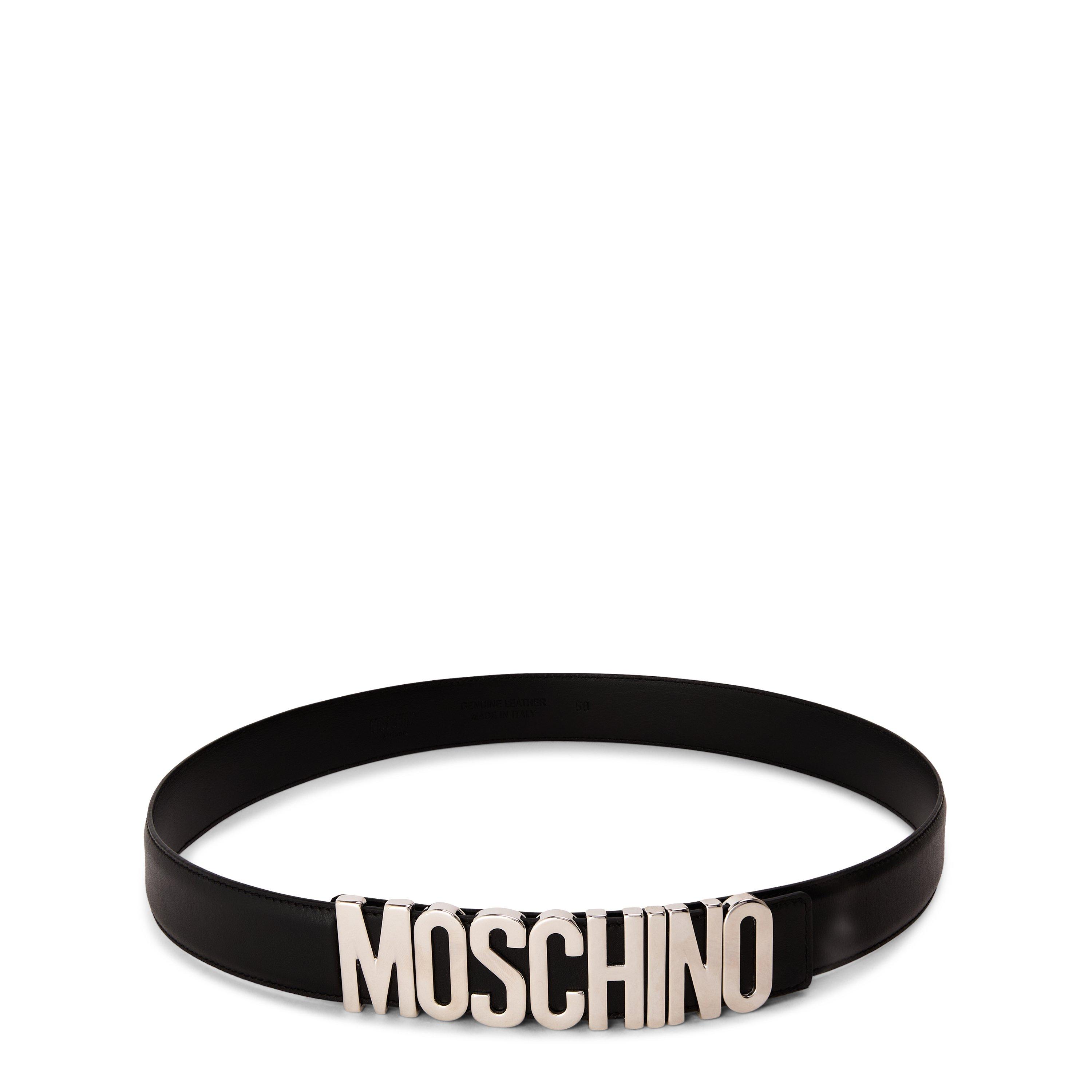 Moschino Men's Leather Belt - Black - Size 52