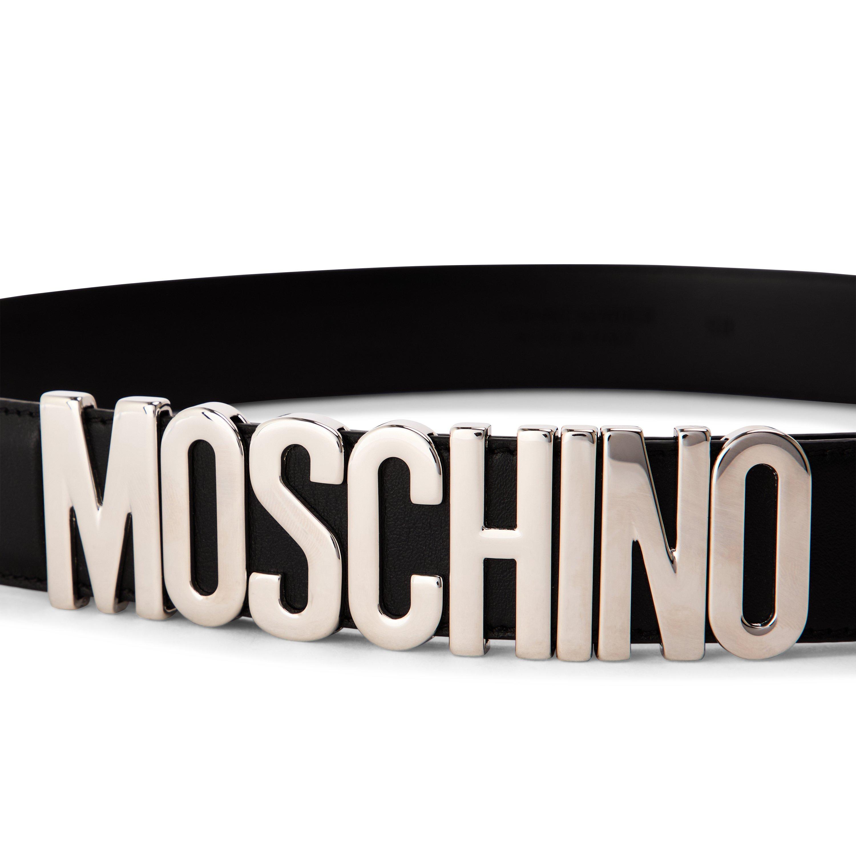 Black - Moschino - Moschino Leather Belt - 3