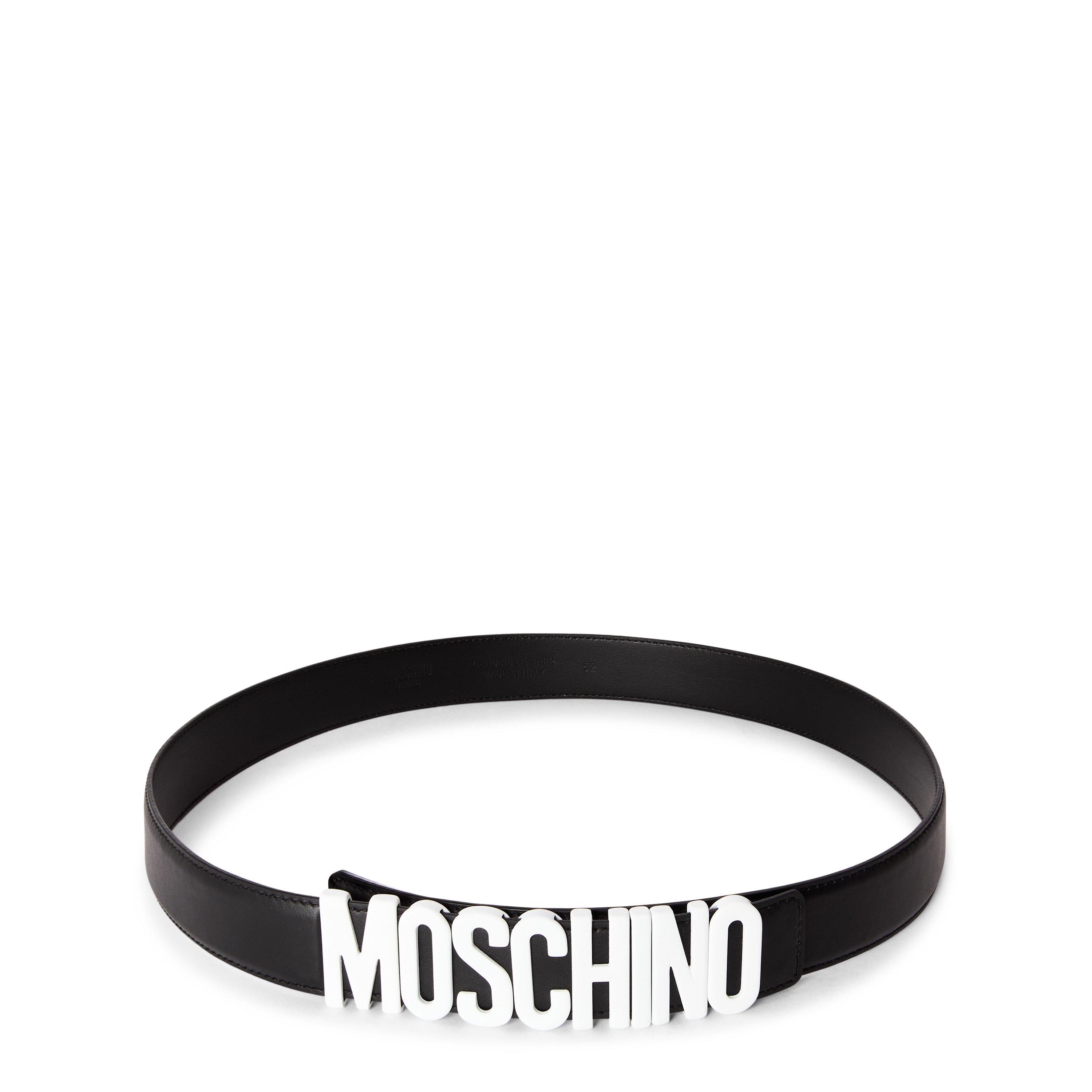 Black - Moschino - Men's Leather Belt - 1