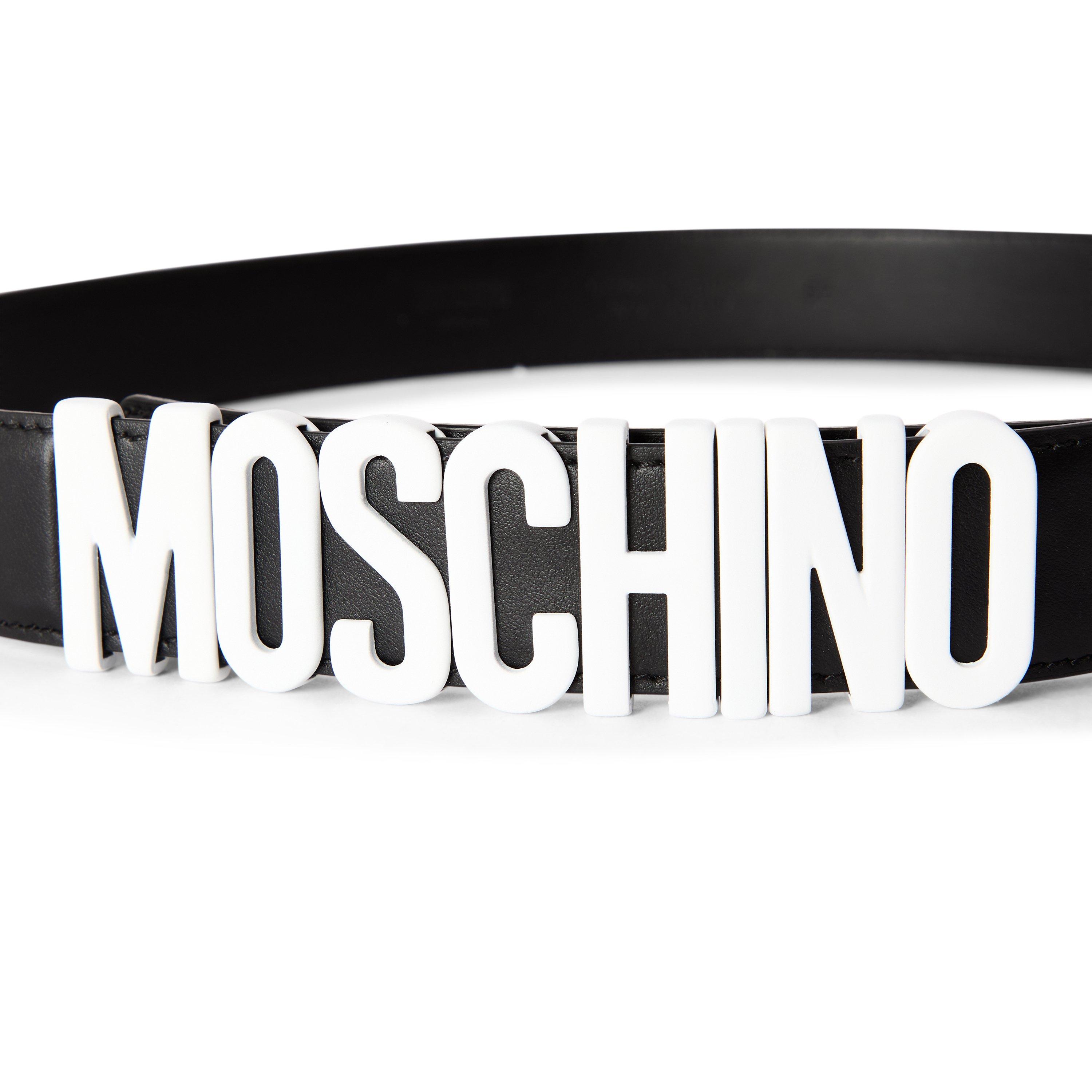 Black - Moschino - Moschino Leather Belt - 3